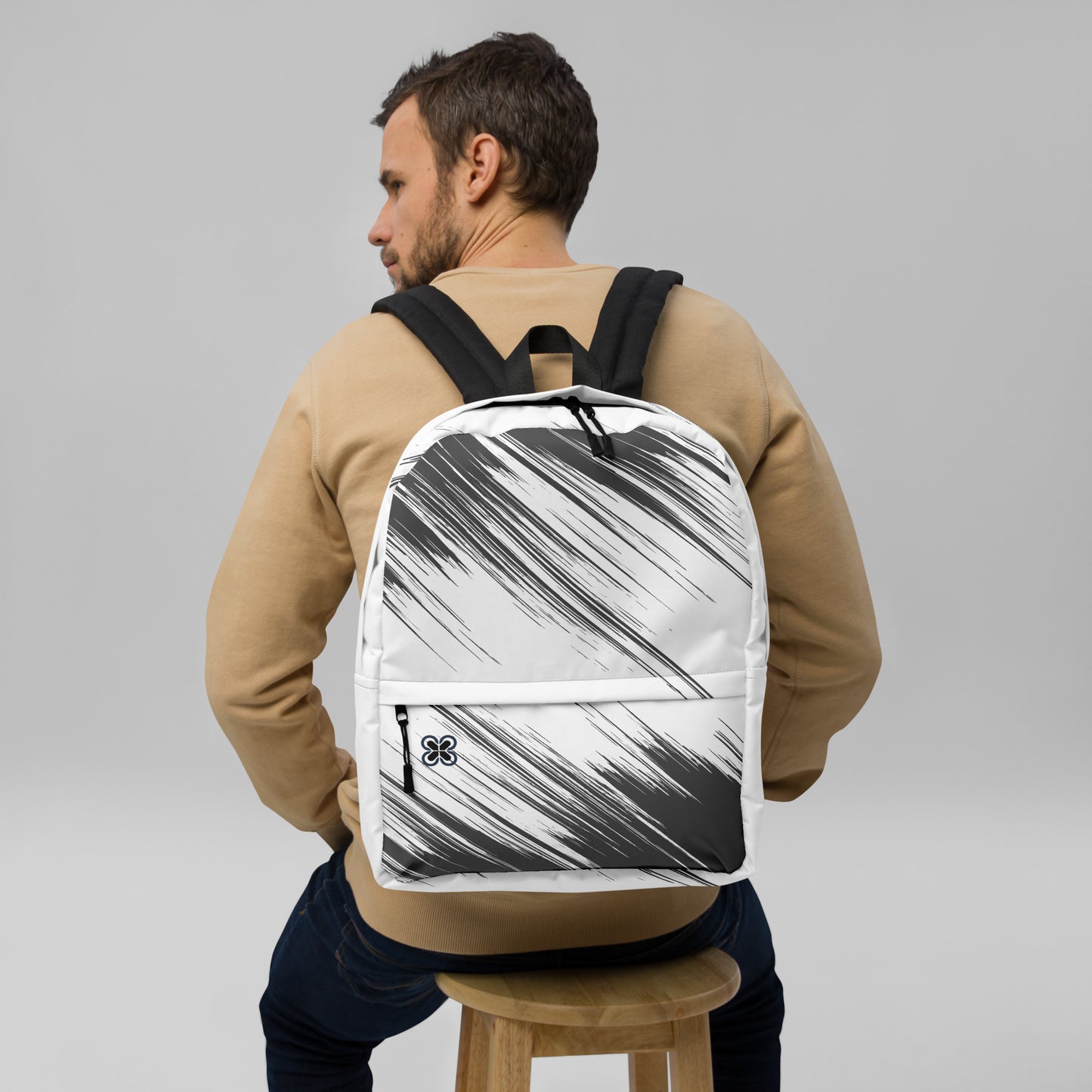 Black/White streaks Backpack