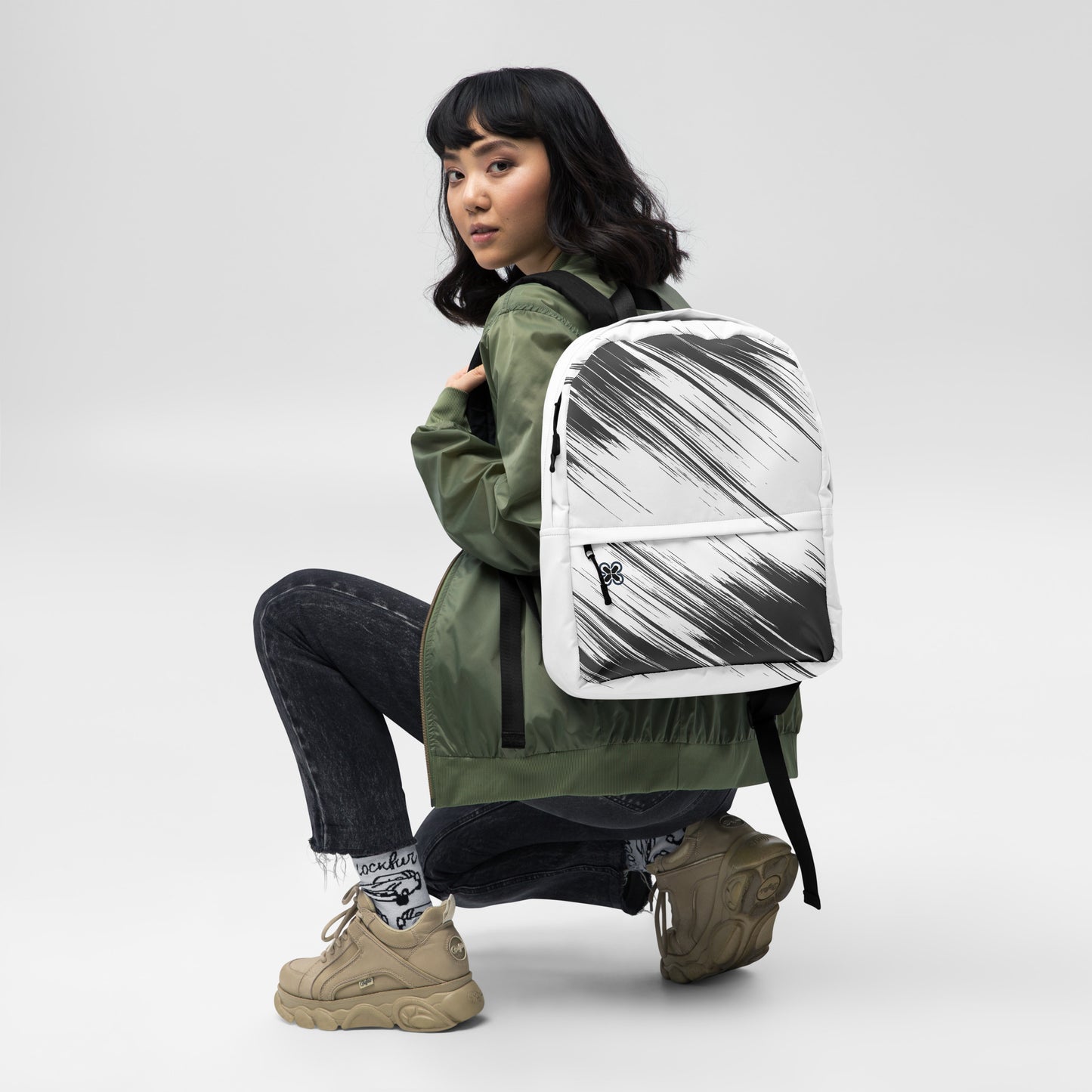 Black/White streaks Backpack