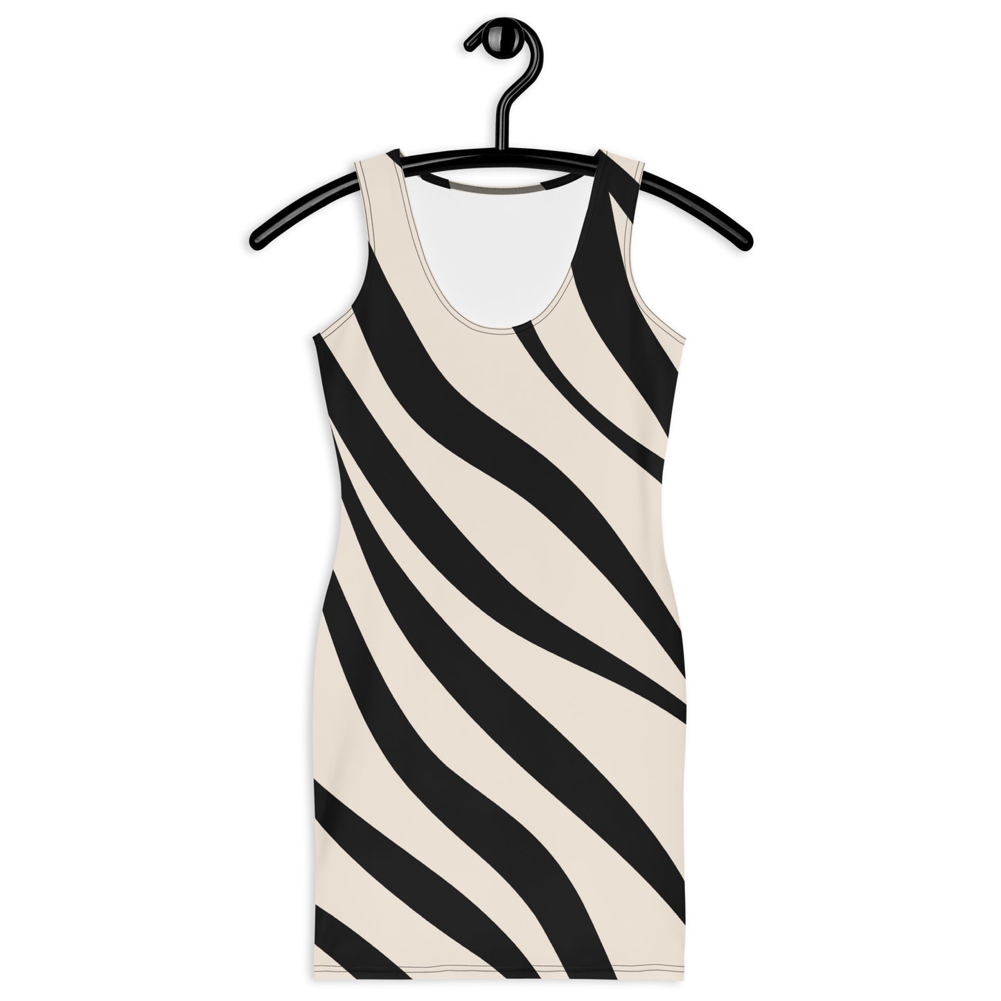 Tan & Black Zebra Stripes Bodycon dress$29.00