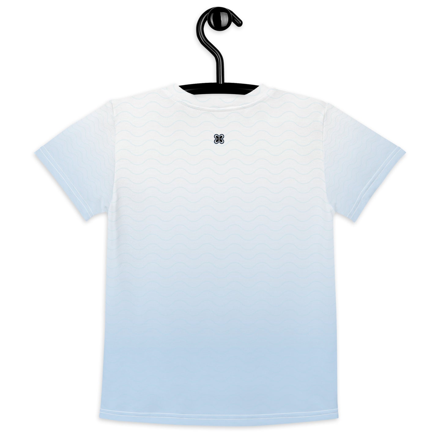 Blue-Gradient Waves Kids crew neck t-shirt