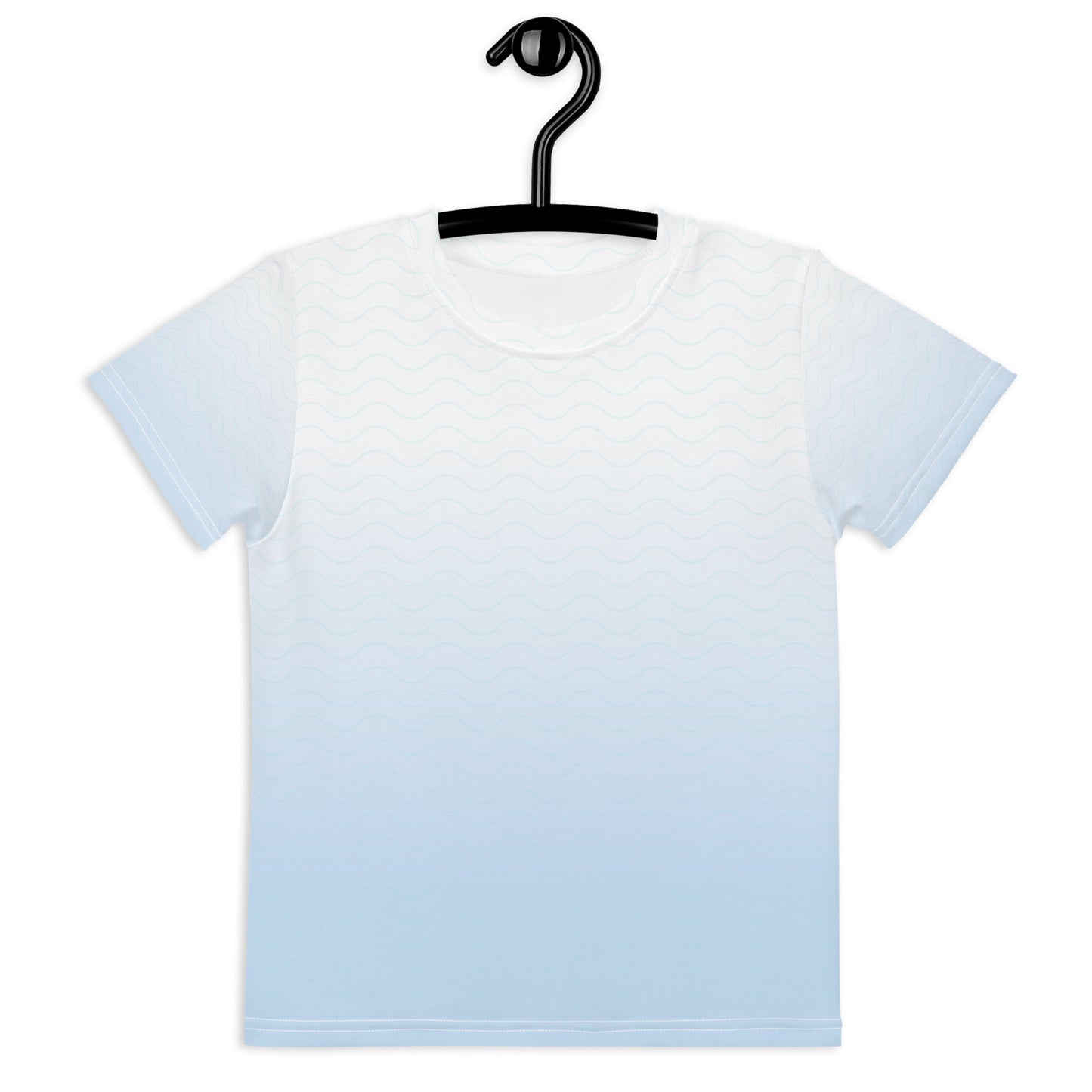Blue-Gradient Waves Kids crew neck t-shirt