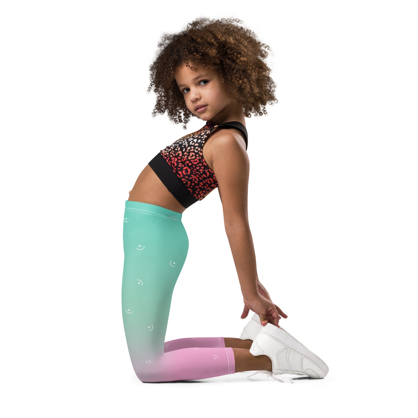 Green/Pink Gradient Kid's Leggings