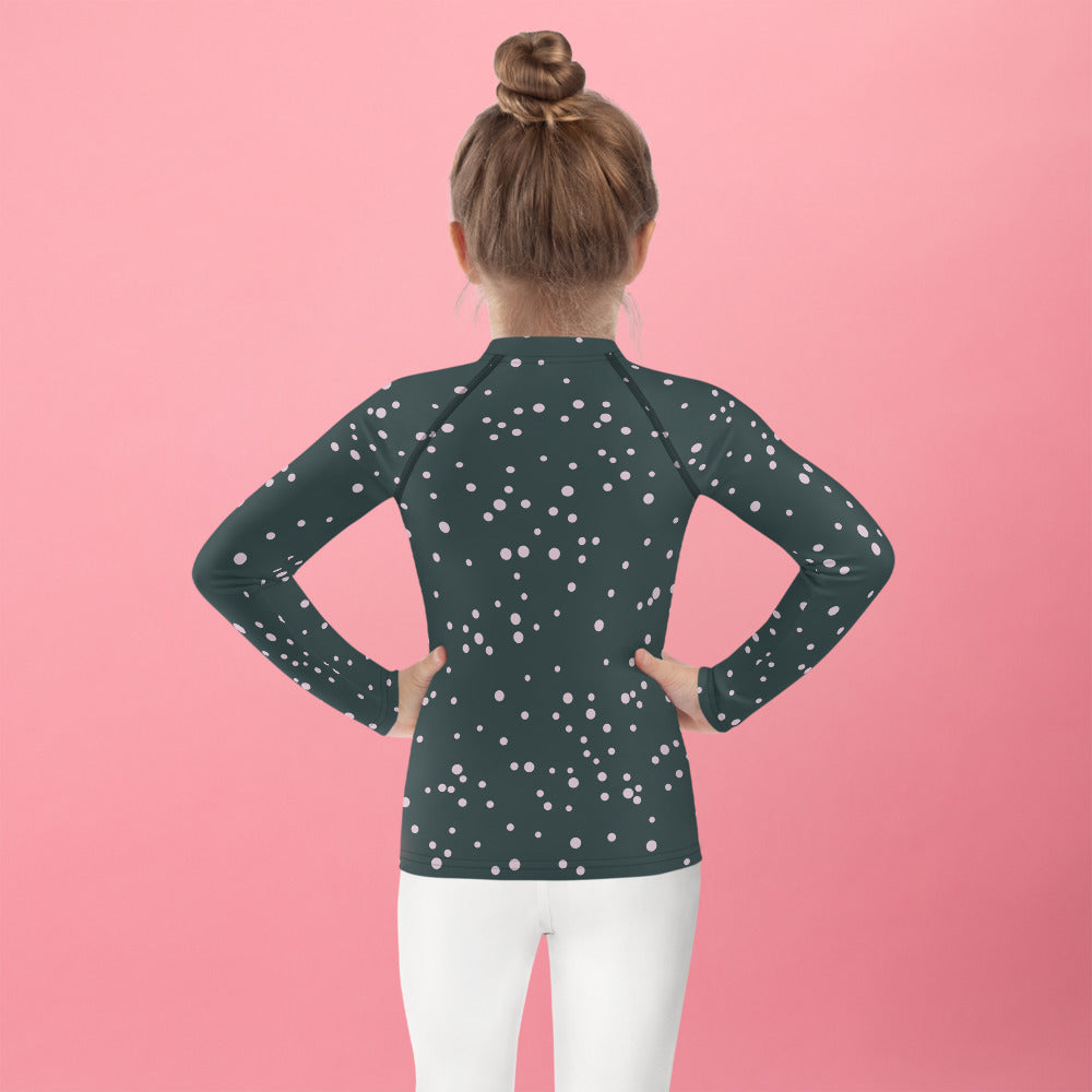Polkadot-Snow Kids Rash Guard