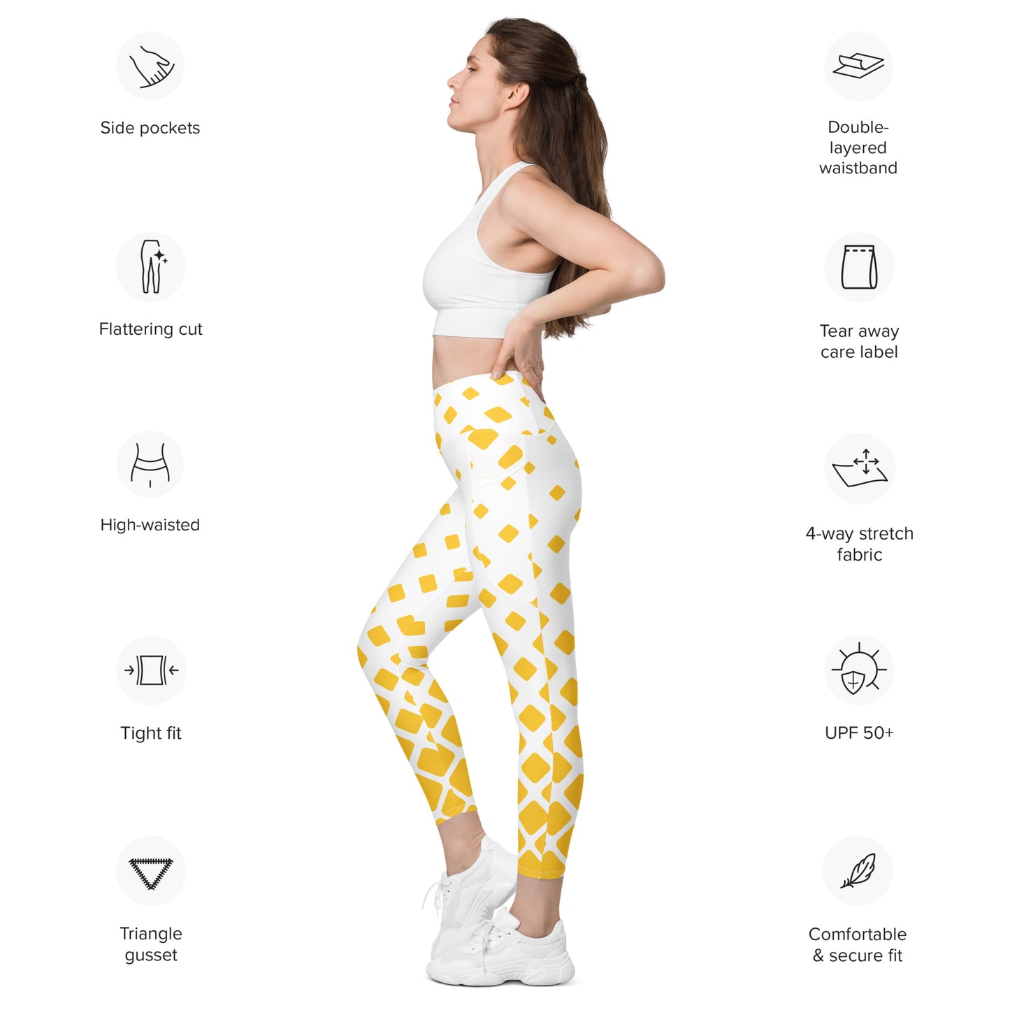 Yellow Gradient Leggings with pockets