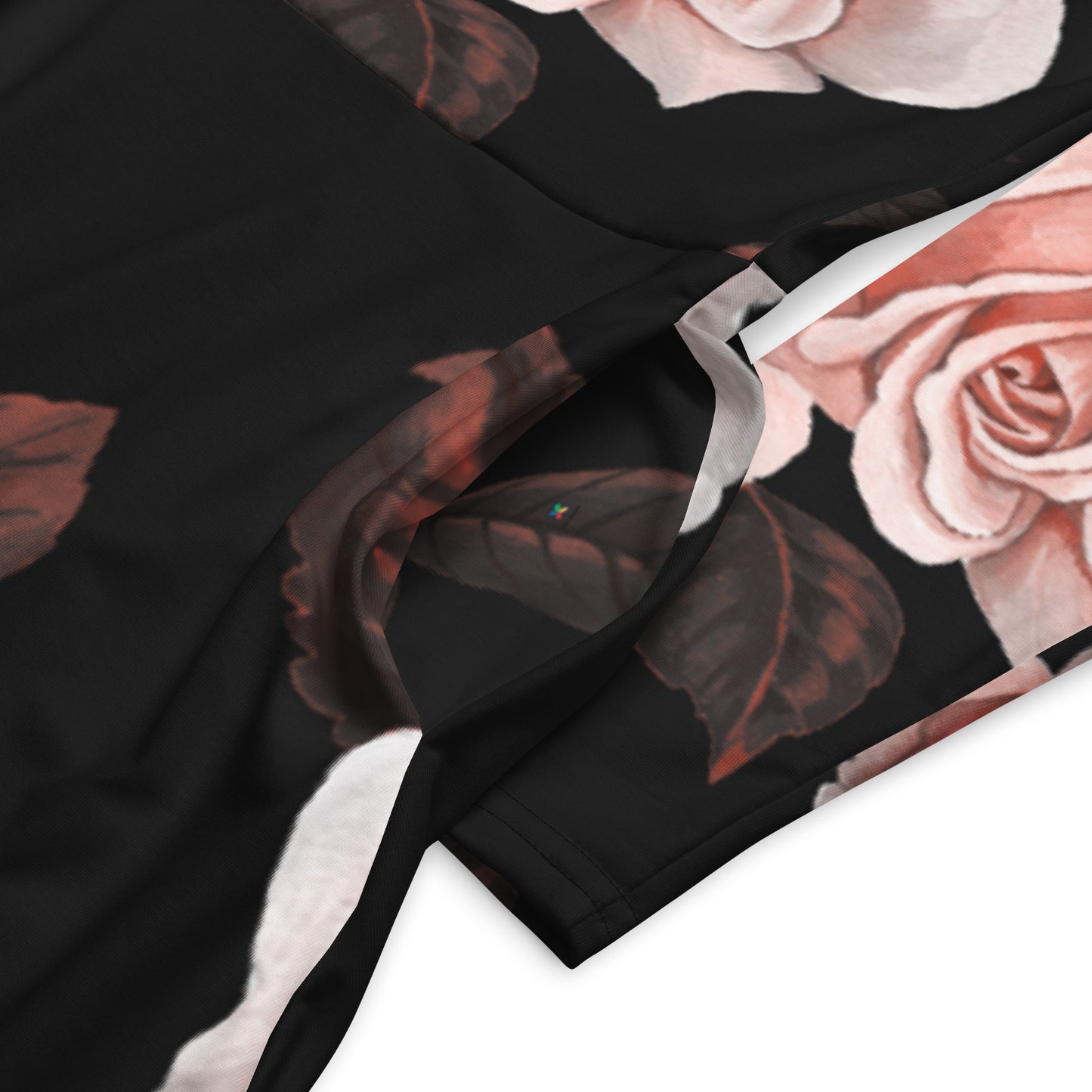 All-over print Flower long sleeve midi dress