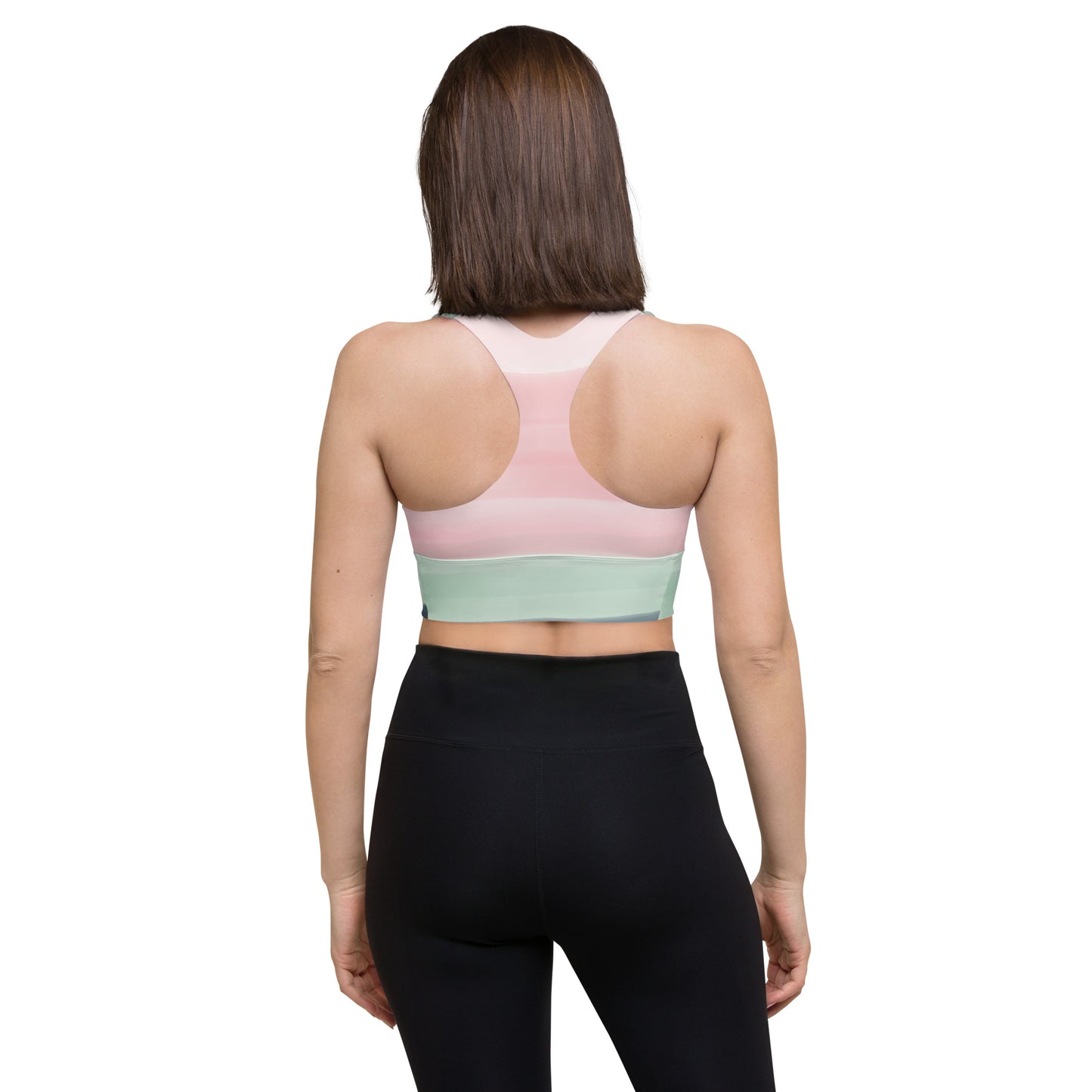 Watercolored Longline sports bra