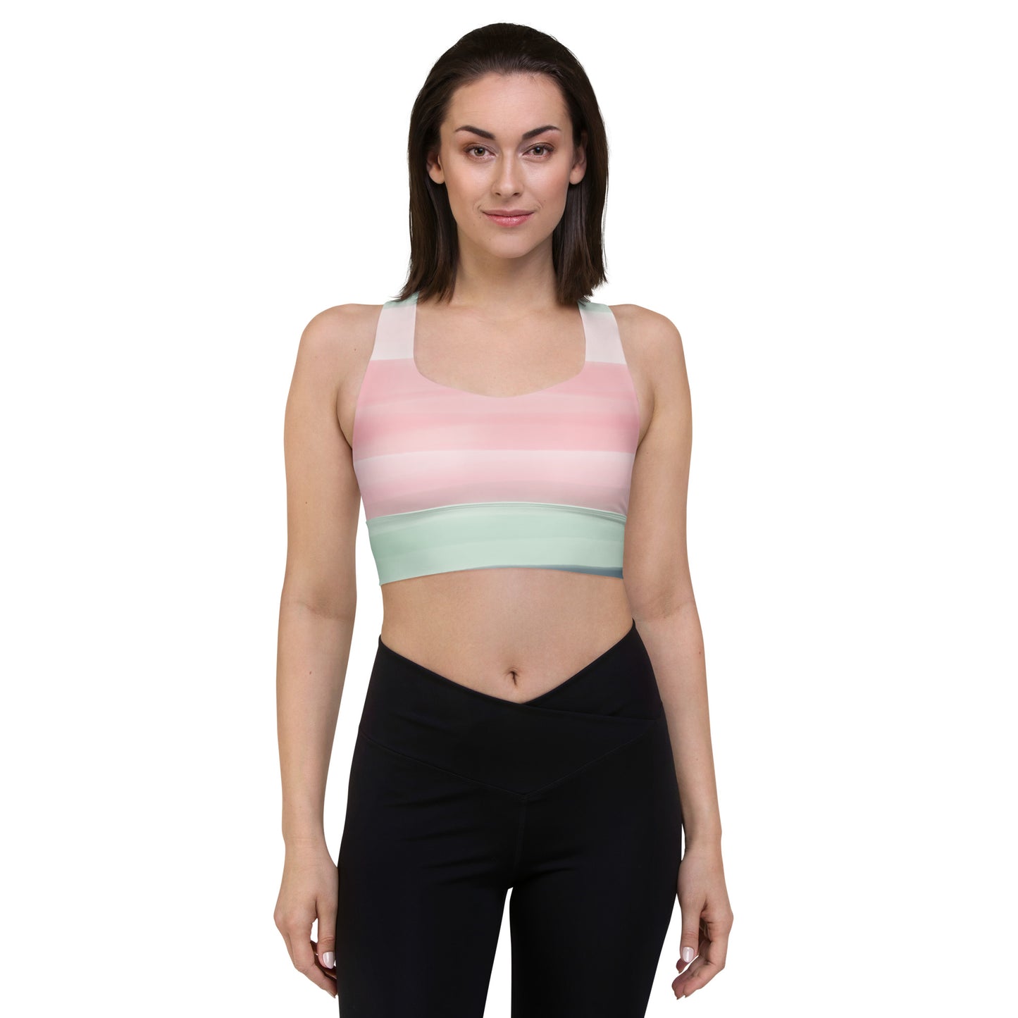 Watercolored Longline sports bra