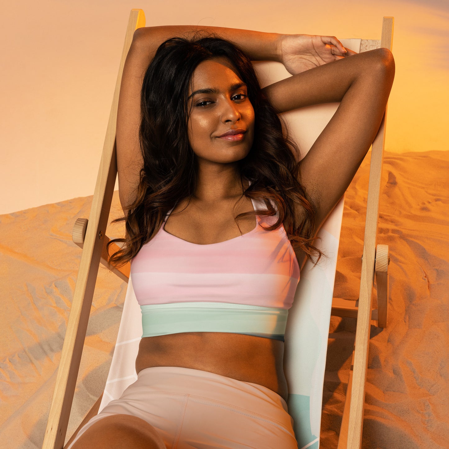 Watercolored Longline sports bra