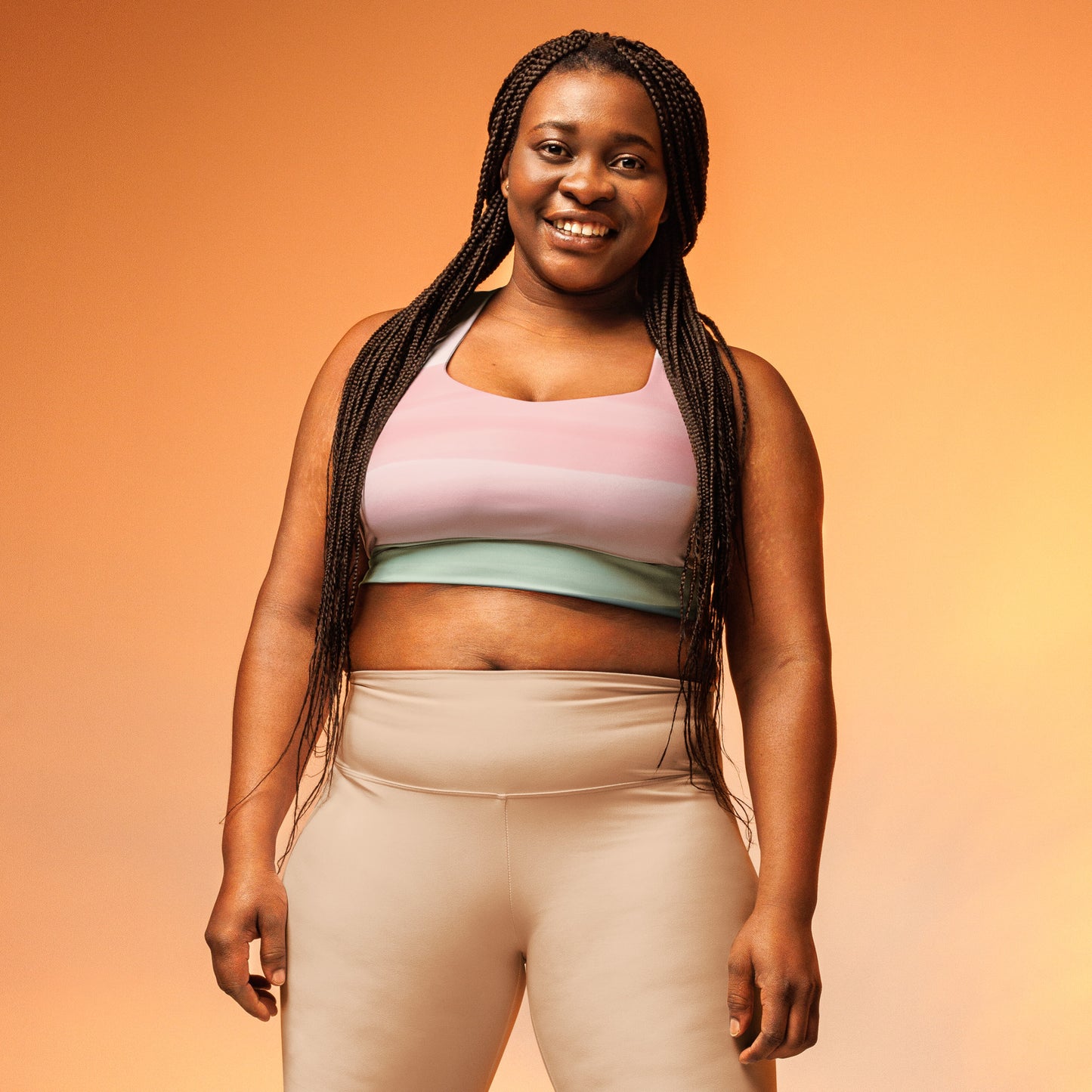 Watercolored Longline sports bra