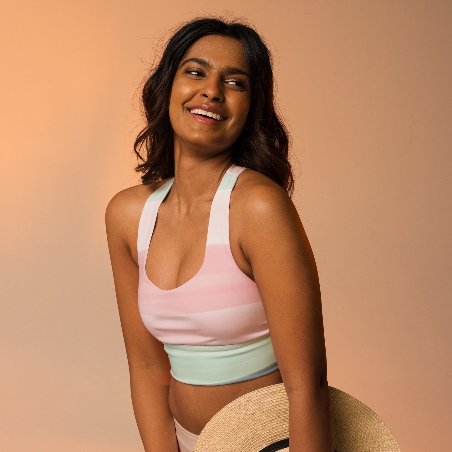 Watercolored Longline sports bra