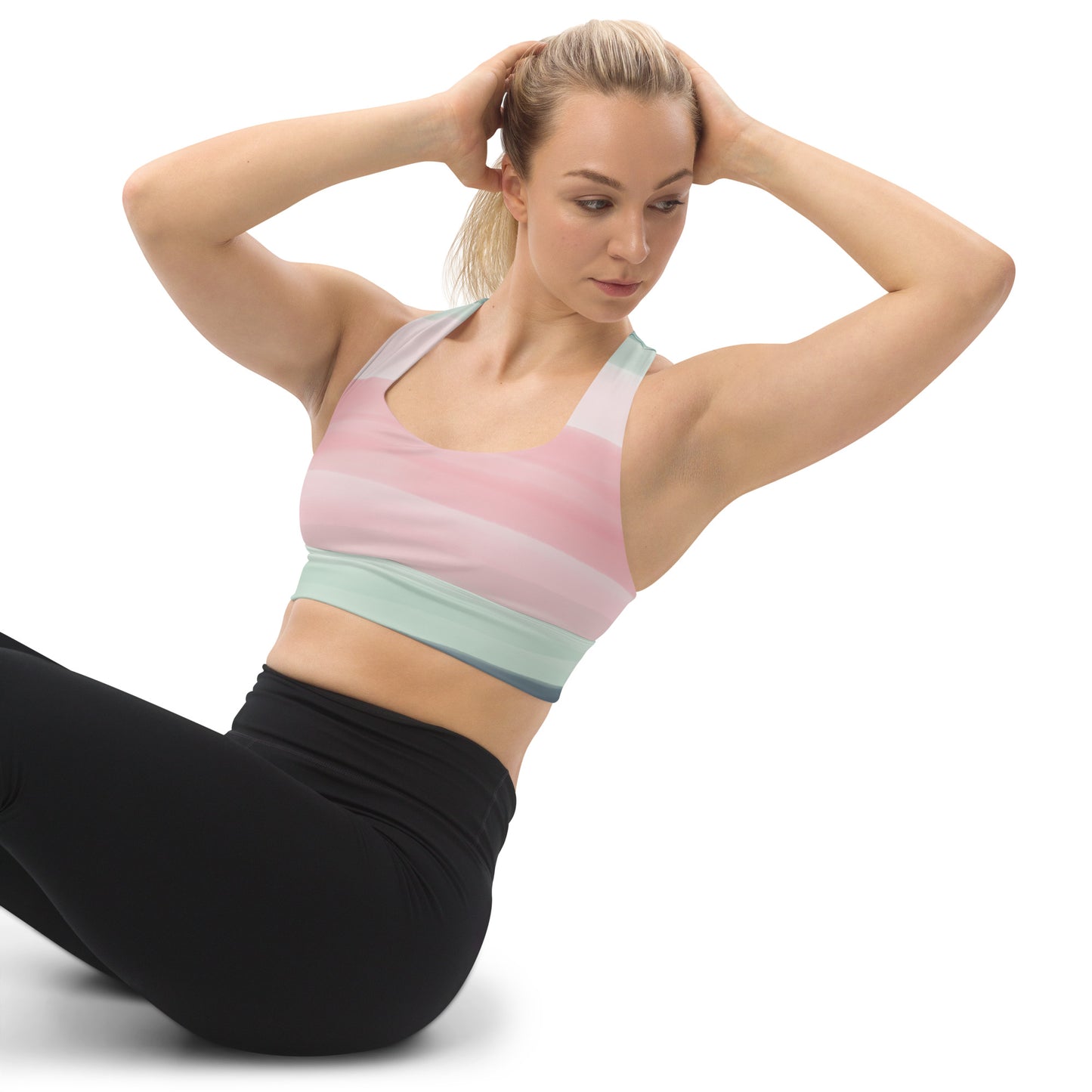 Watercolored Longline sports bra