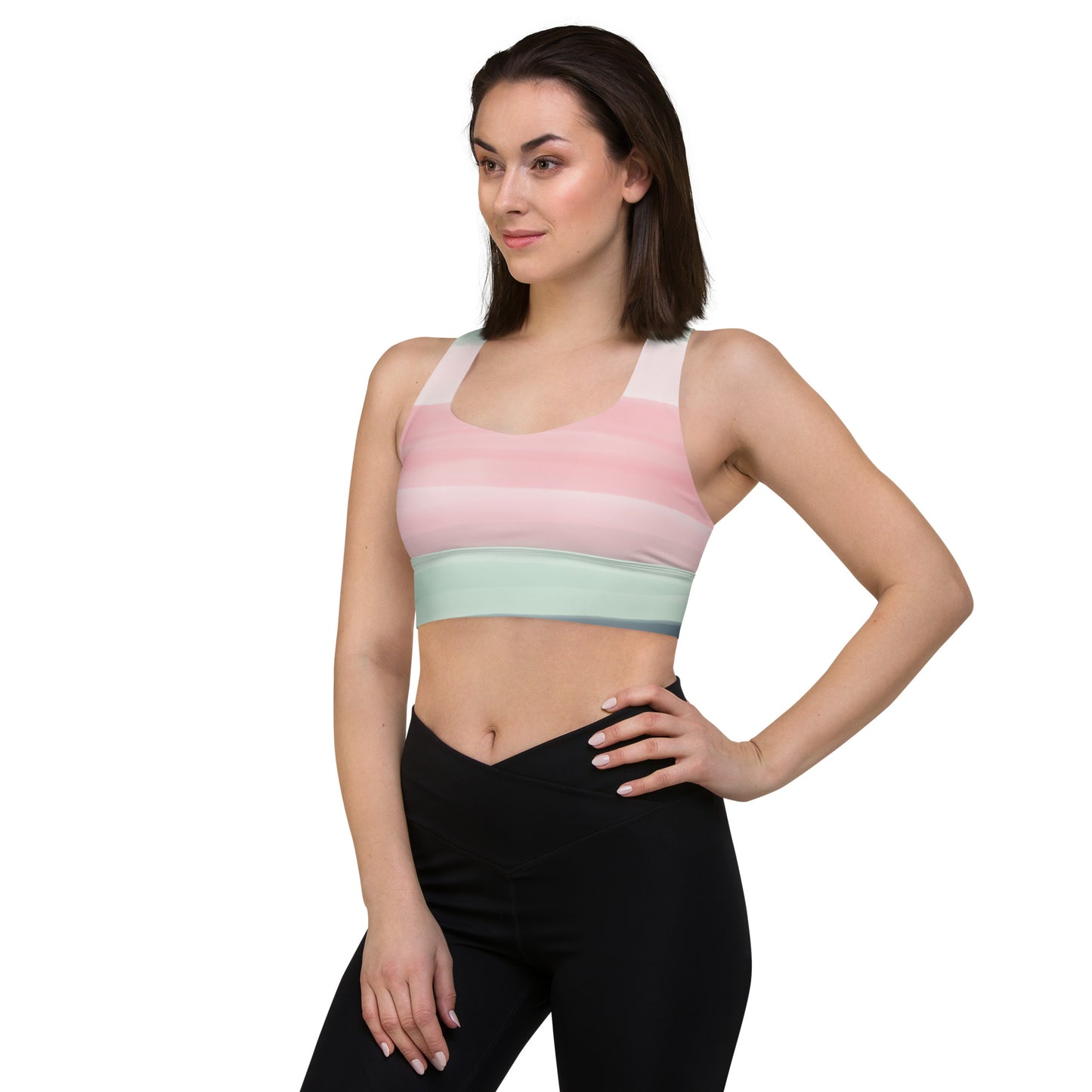 Watercolored Longline sports bra