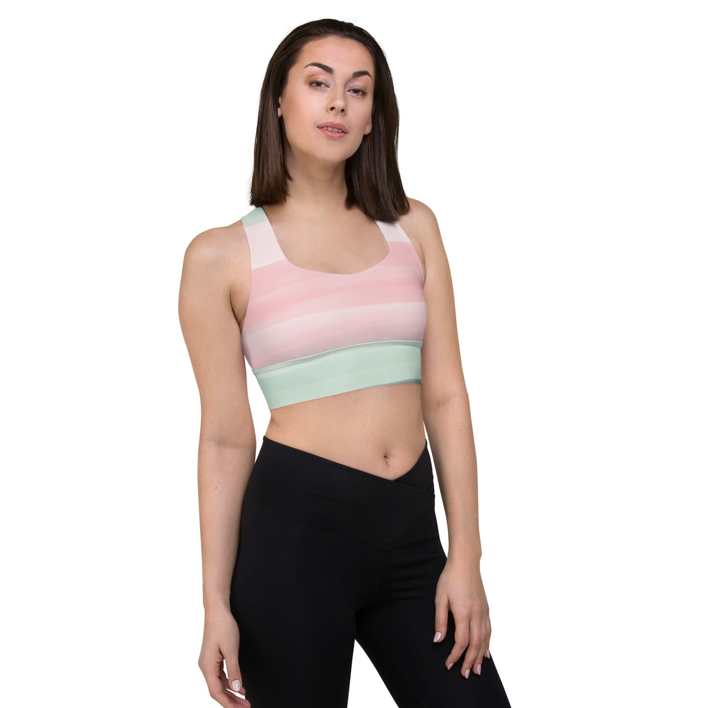 Watercolored Longline sports bra