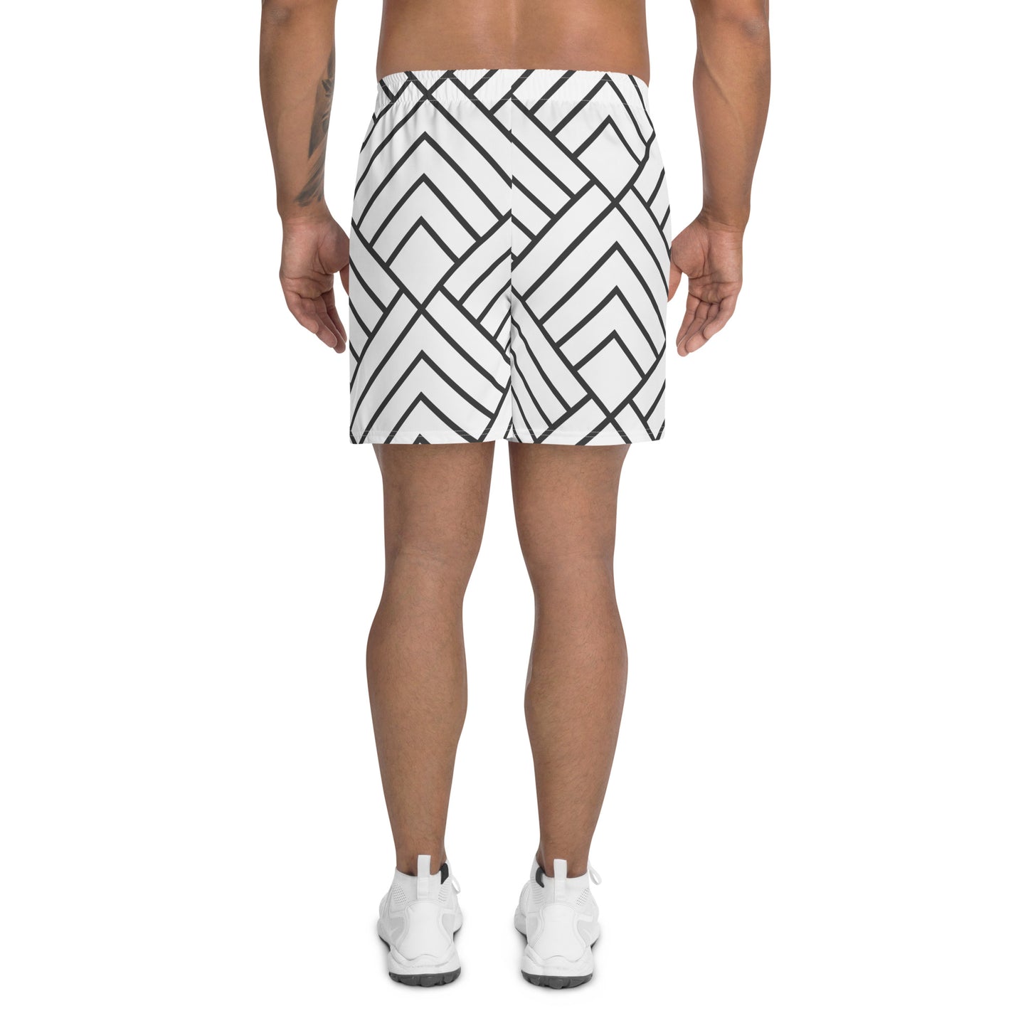 Black/White Triangle Men's Recycled Athletic Shorts