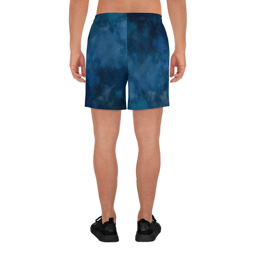 Tie-Dark-Blue Men's Recycled Athletic Shorts
