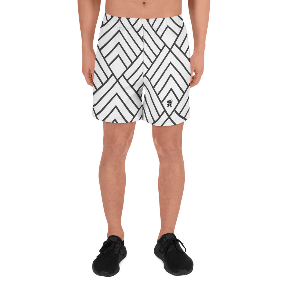 Black/White Triangle Men's Recycled Athletic Shorts