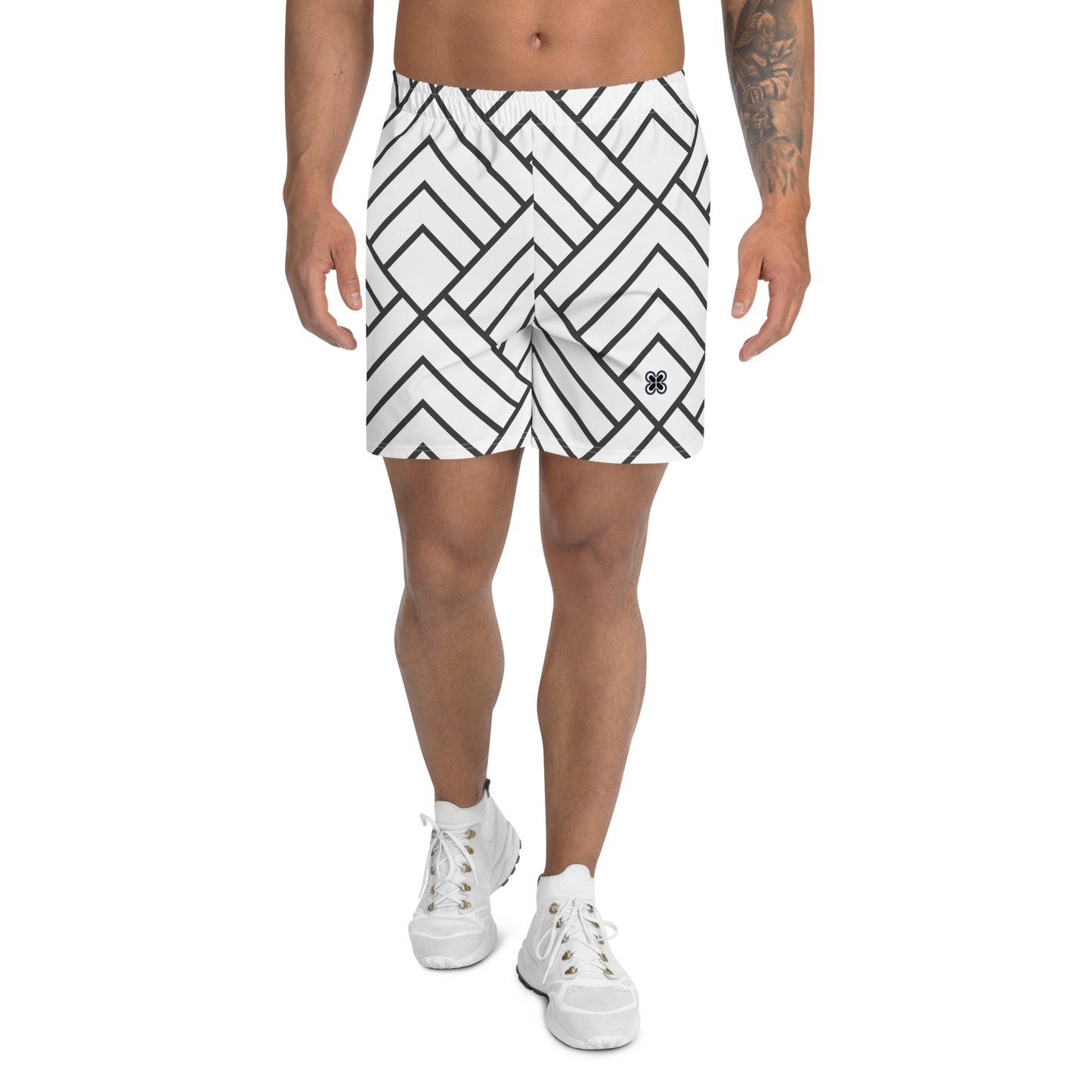Black/White Triangle Men's Recycled Athletic Shorts