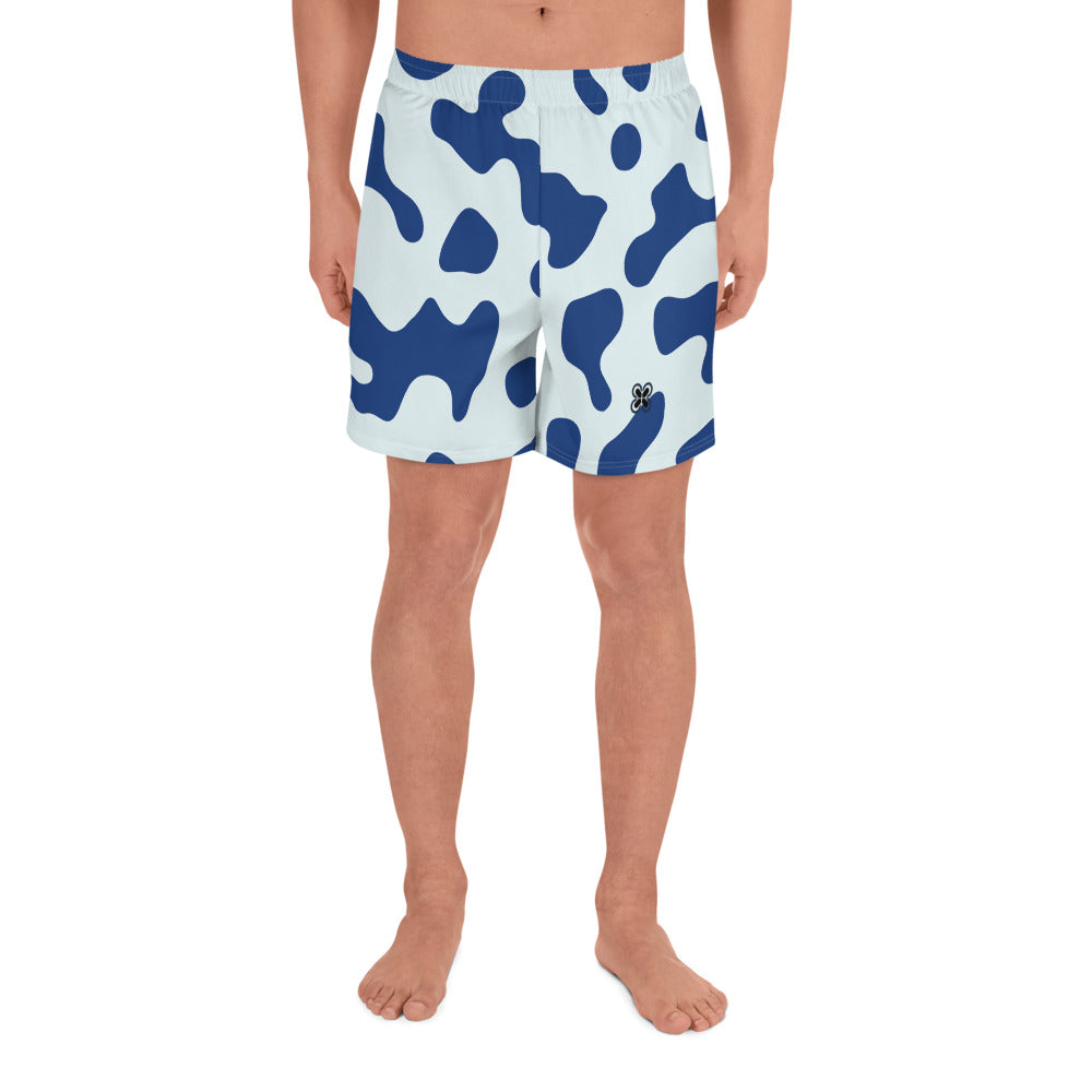 Abstract Blues Men's Athletic Shorts