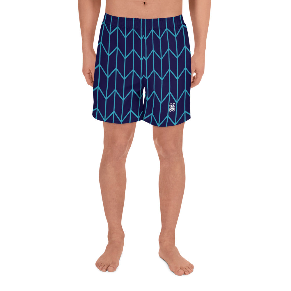 Blue Geometry Men's Athletic Shorts