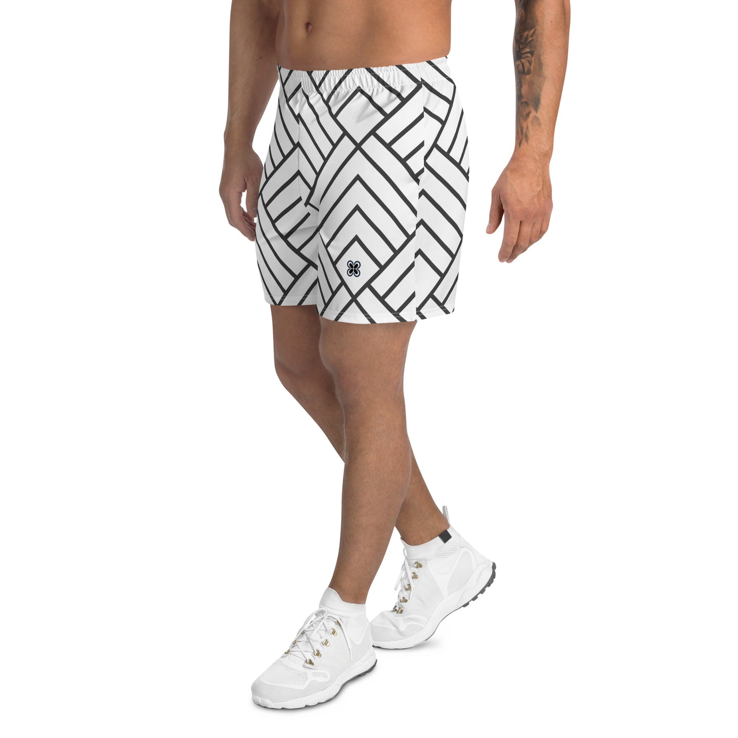 Black/White Triangle Men's Recycled Athletic Shorts