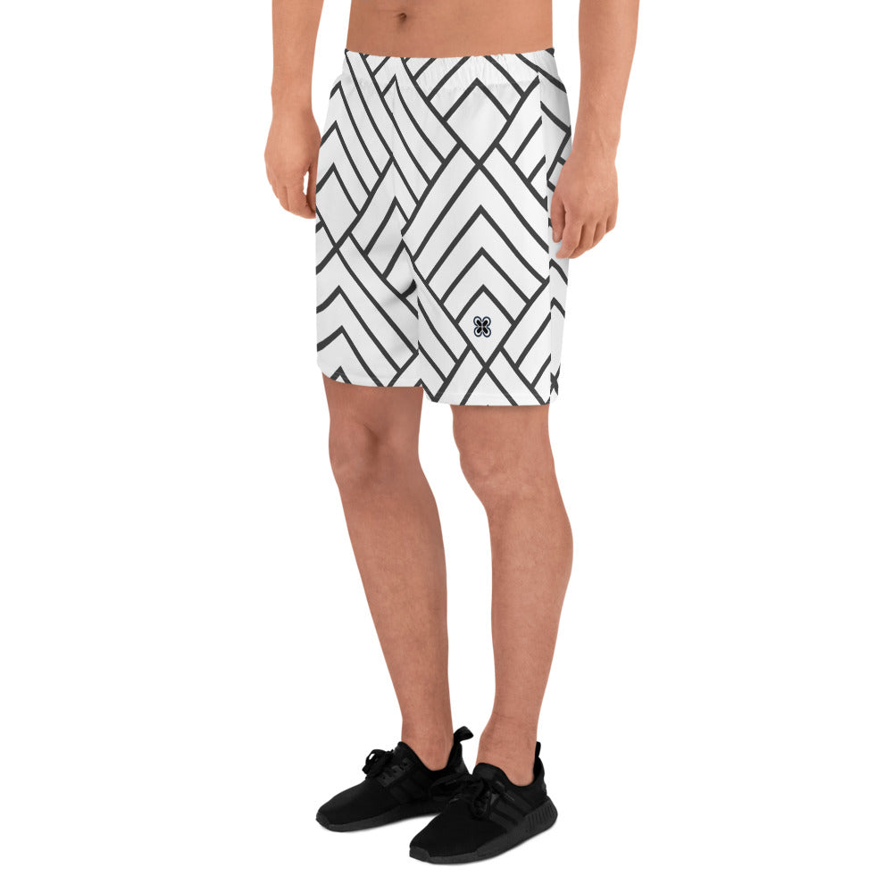 Black/White Triangle Men's Recycled Athletic Shorts