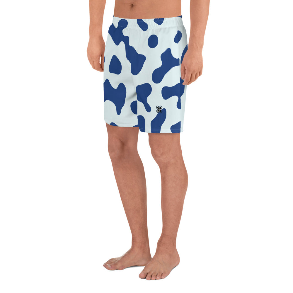 Abstract Blues Men's Athletic Shorts