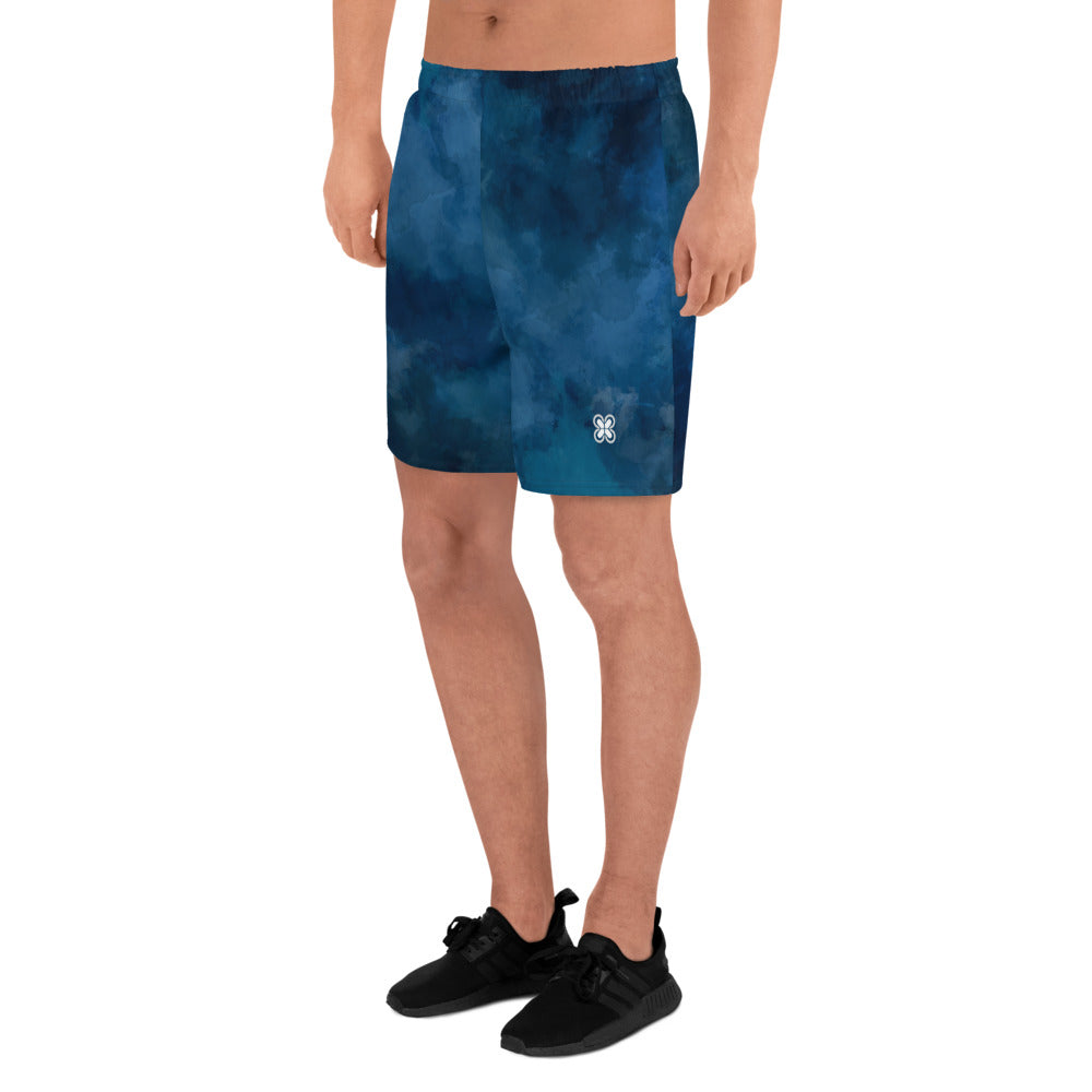 Tie-Dark-Blue Men's Recycled Athletic Shorts