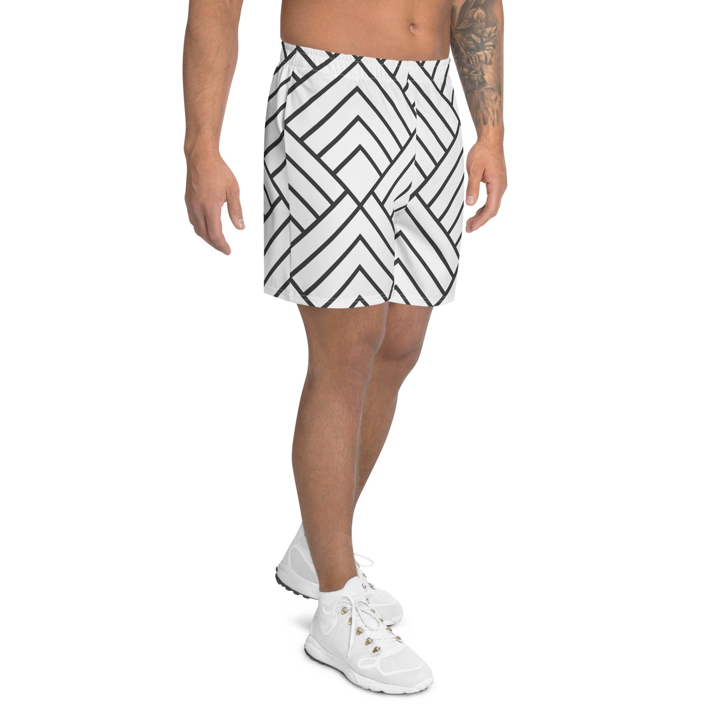 Black/White Triangle Men's Recycled Athletic Shorts