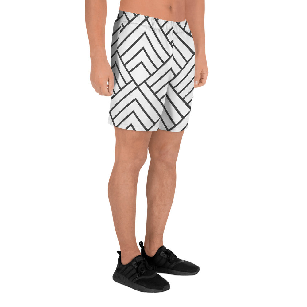 Black/White Triangle Men's Recycled Athletic Shorts