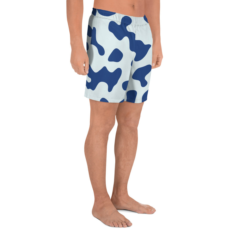 Abstract Blues Men's Athletic Shorts