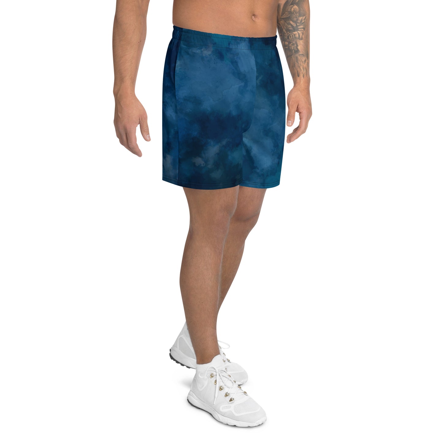 Tie-Dark-Blue Men's Recycled Athletic Shorts
