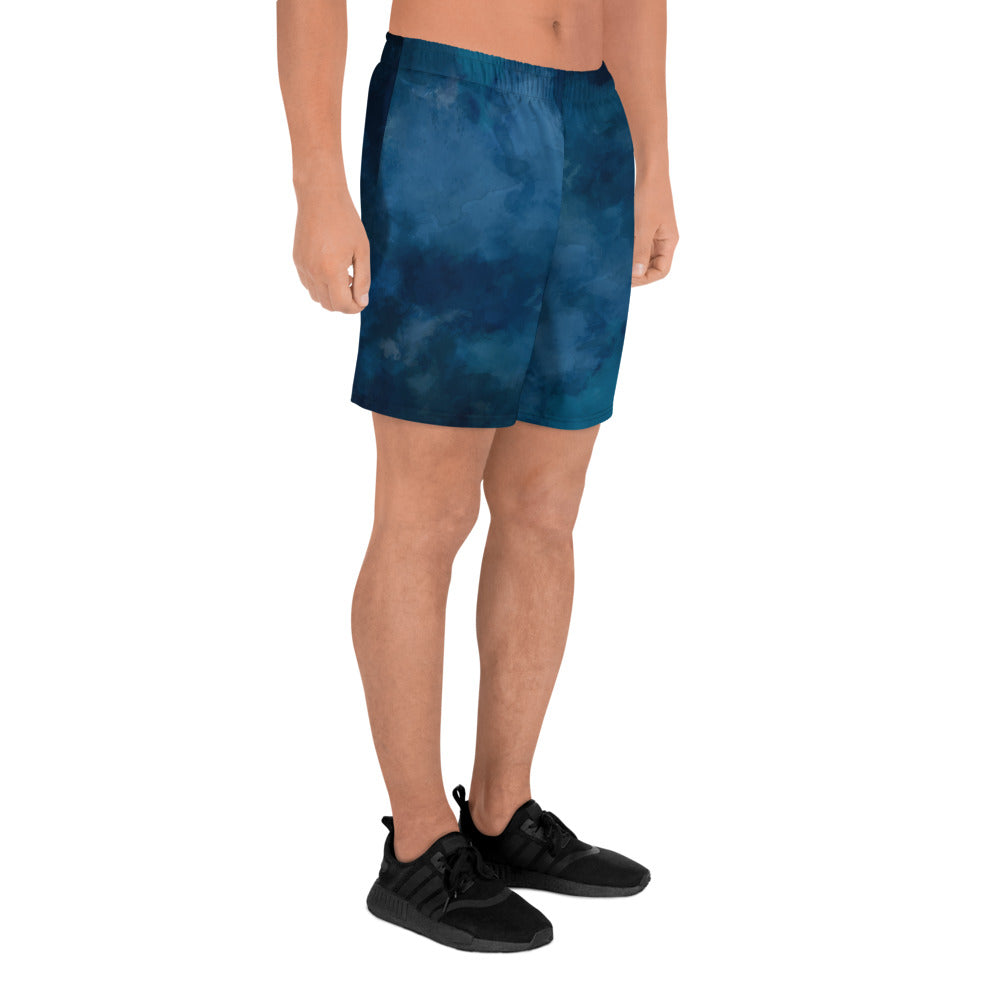 Tie-Dark-Blue Men's Recycled Athletic Shorts