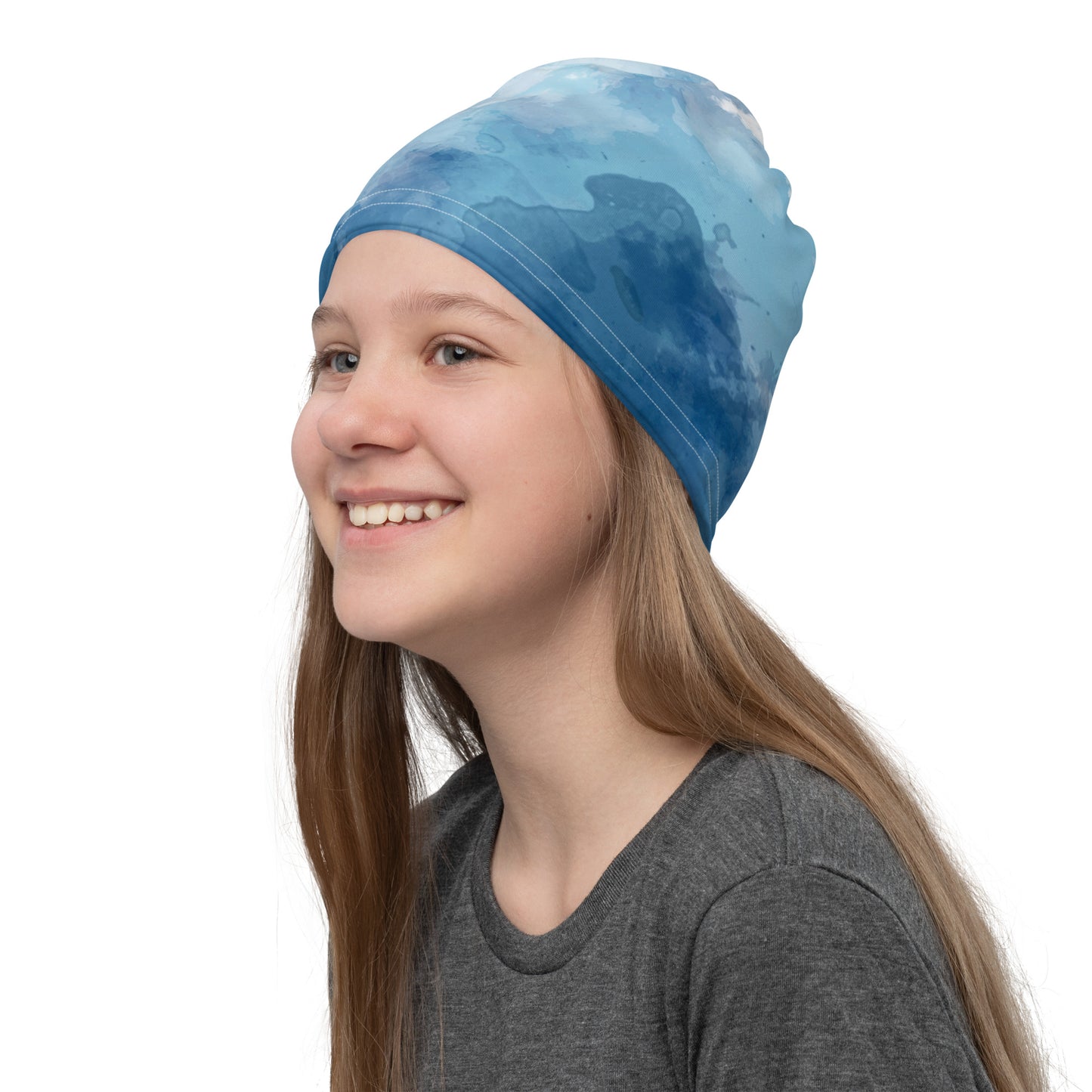 Tie-Dye-Blue Neck Gaiter