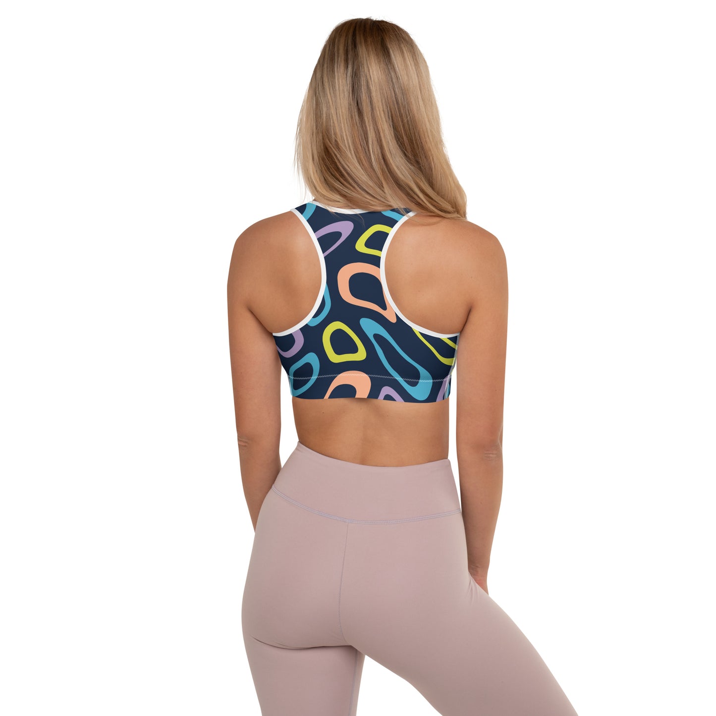 Bright abstract Padded Sports Bra