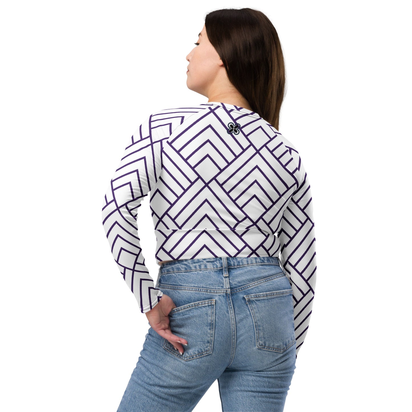 Purp long-sleeve crop top