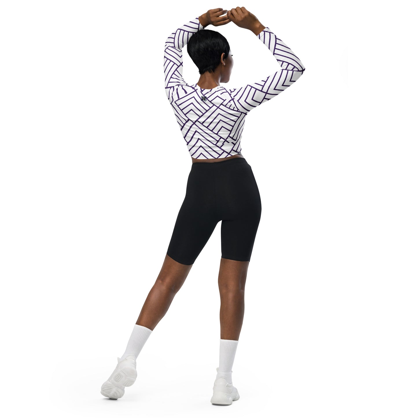 Purp long-sleeve crop top