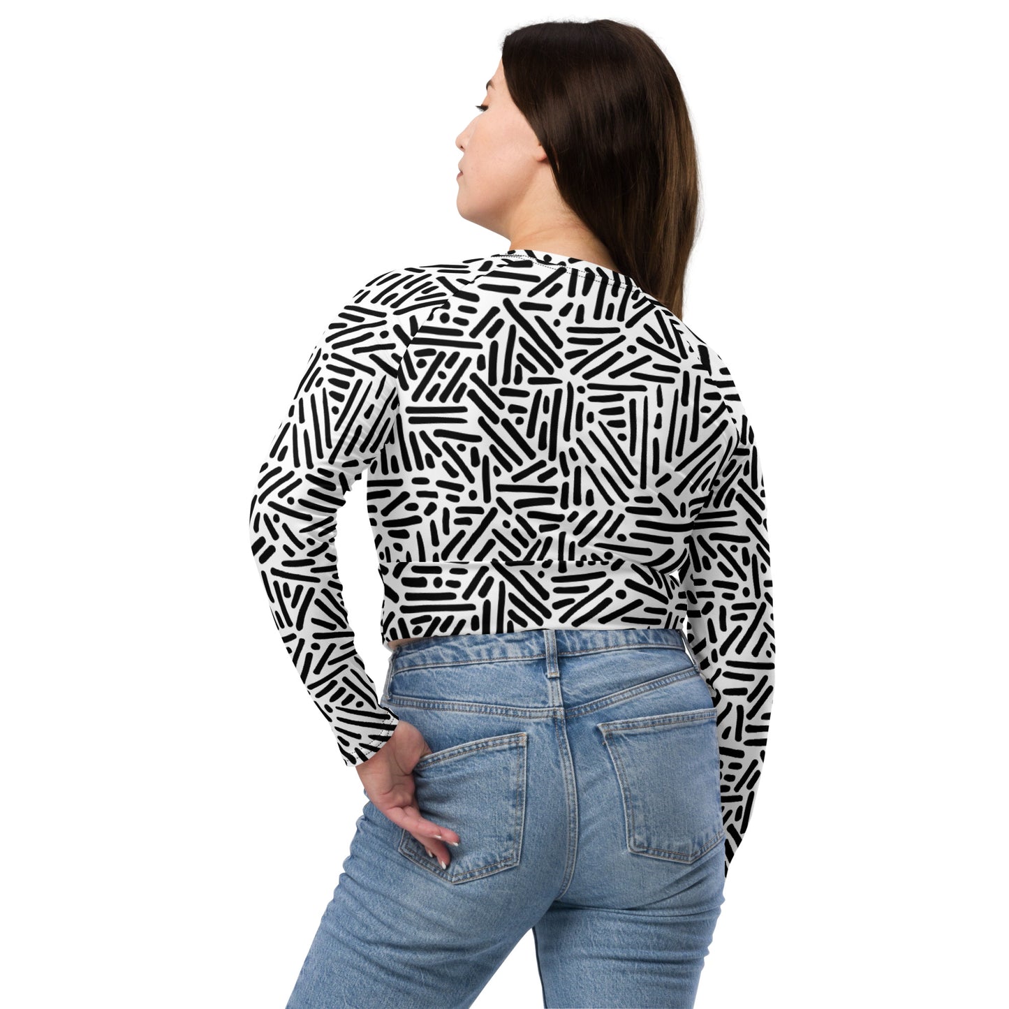 Zebra Recycled long-sleeve crop top