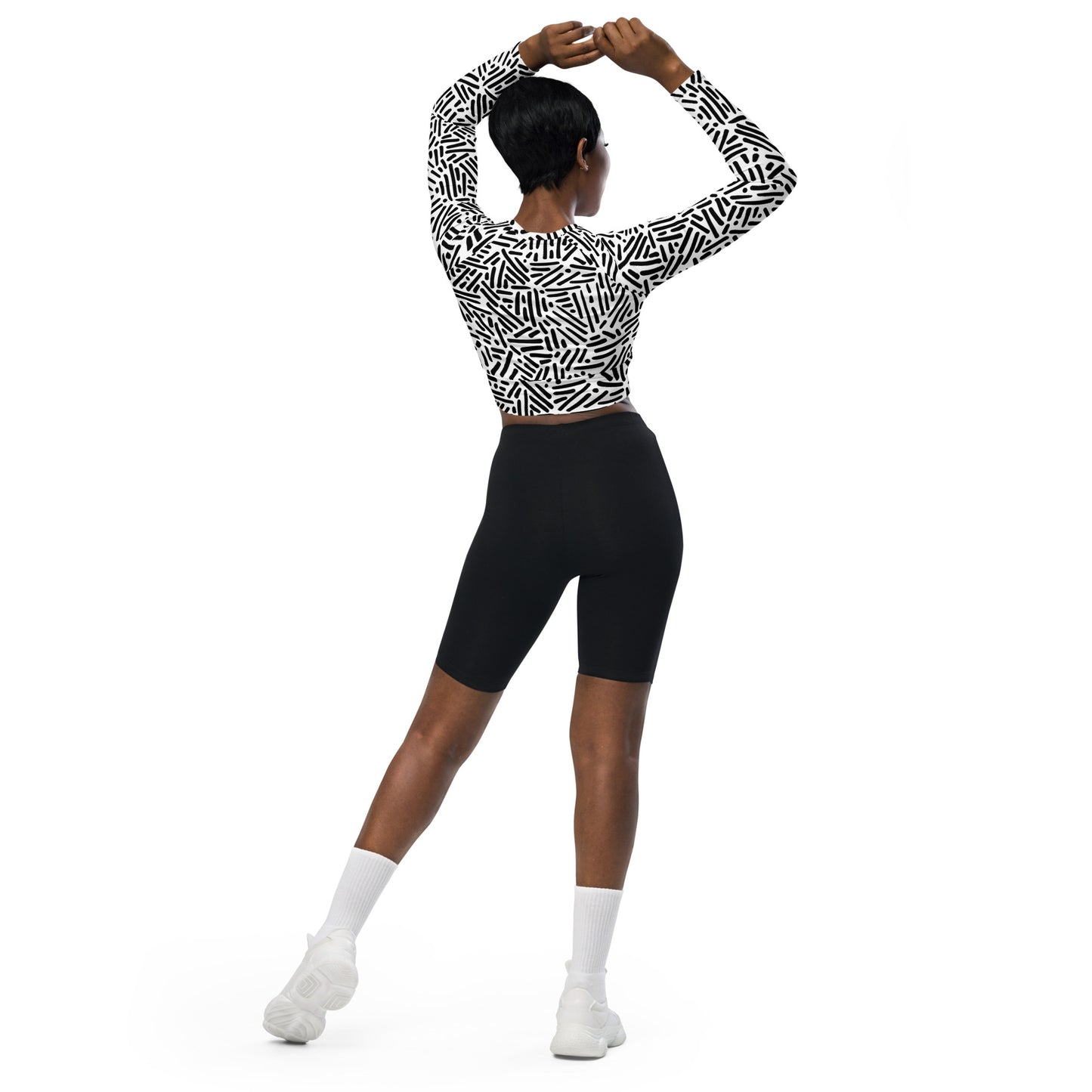 Zebra Recycled long-sleeve crop top