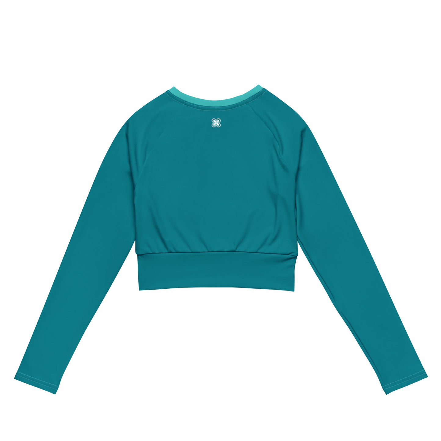 Dark Turquoise long-sleeve crop top