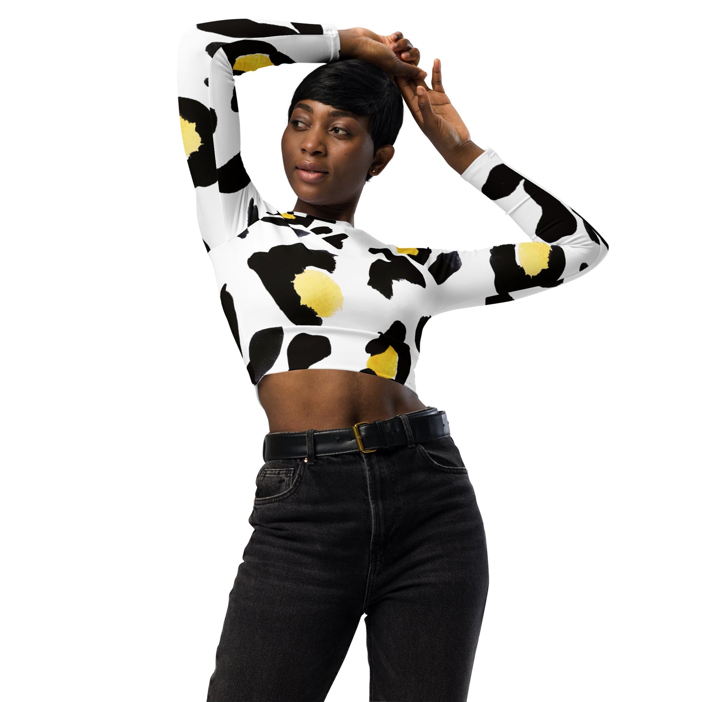 Contemporary Recycled long-sleeve crop top