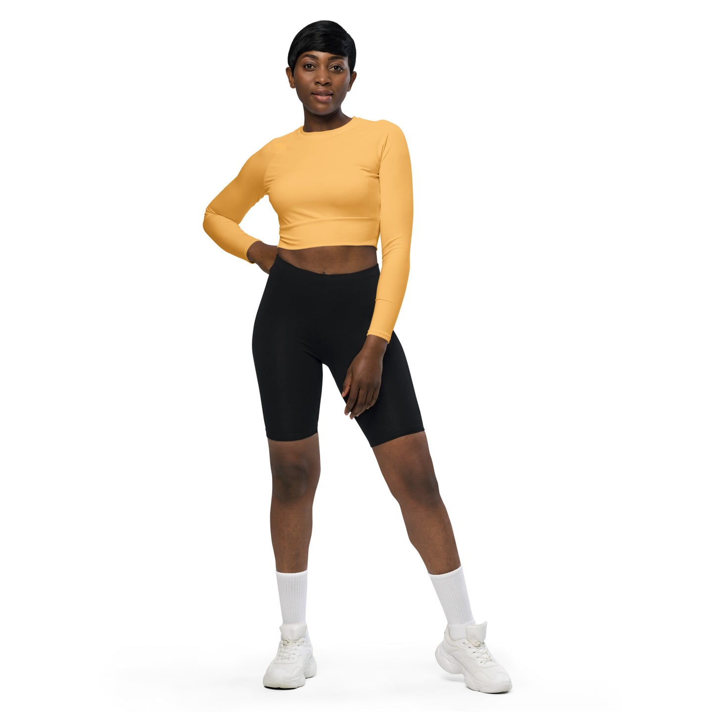 Autumn long-sleeve crop top