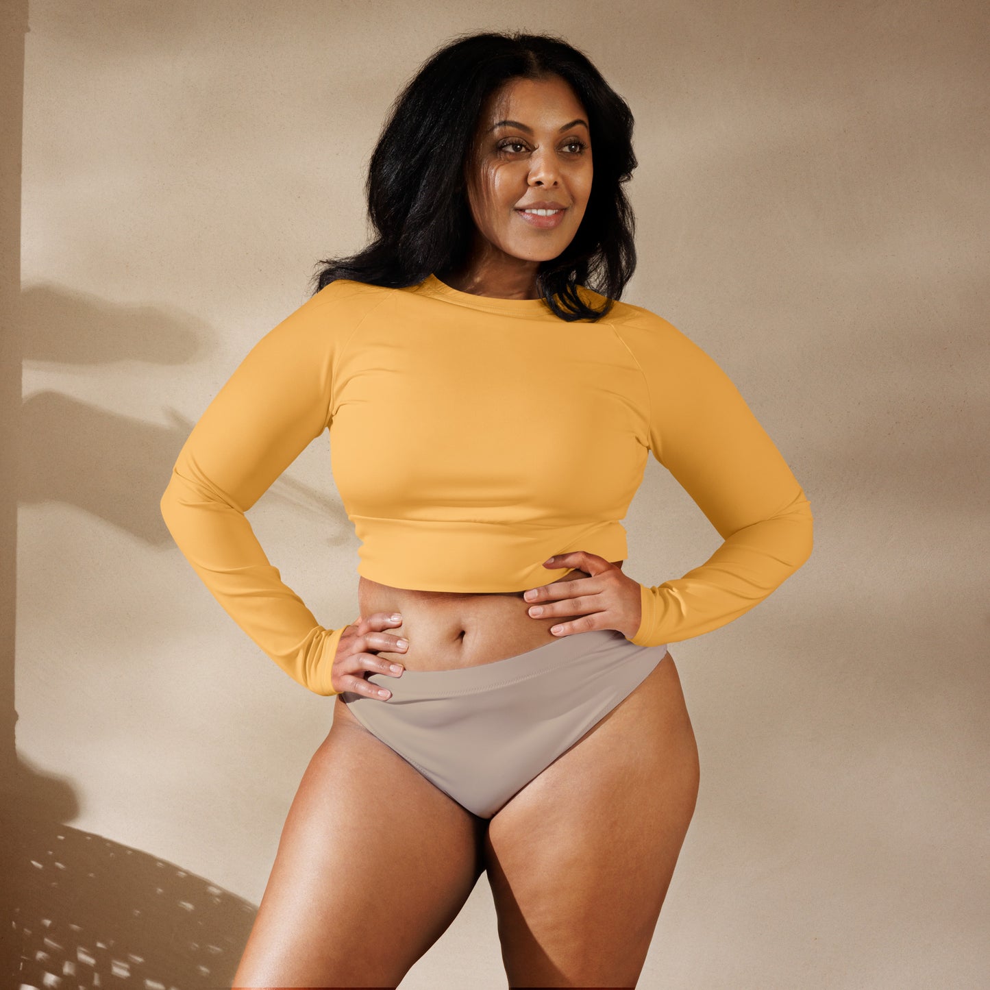 Autumn long-sleeve crop top
