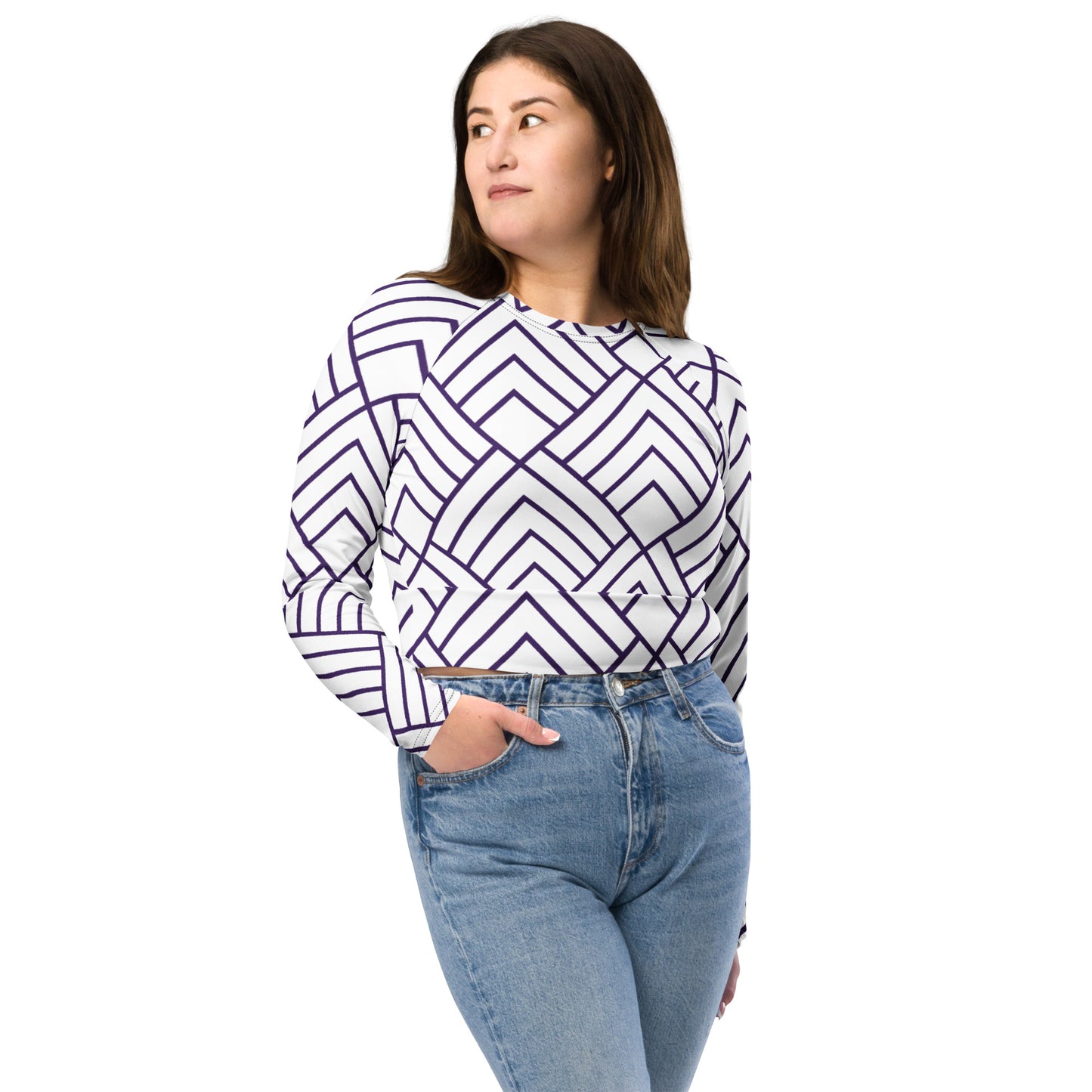 Purp long-sleeve crop top
