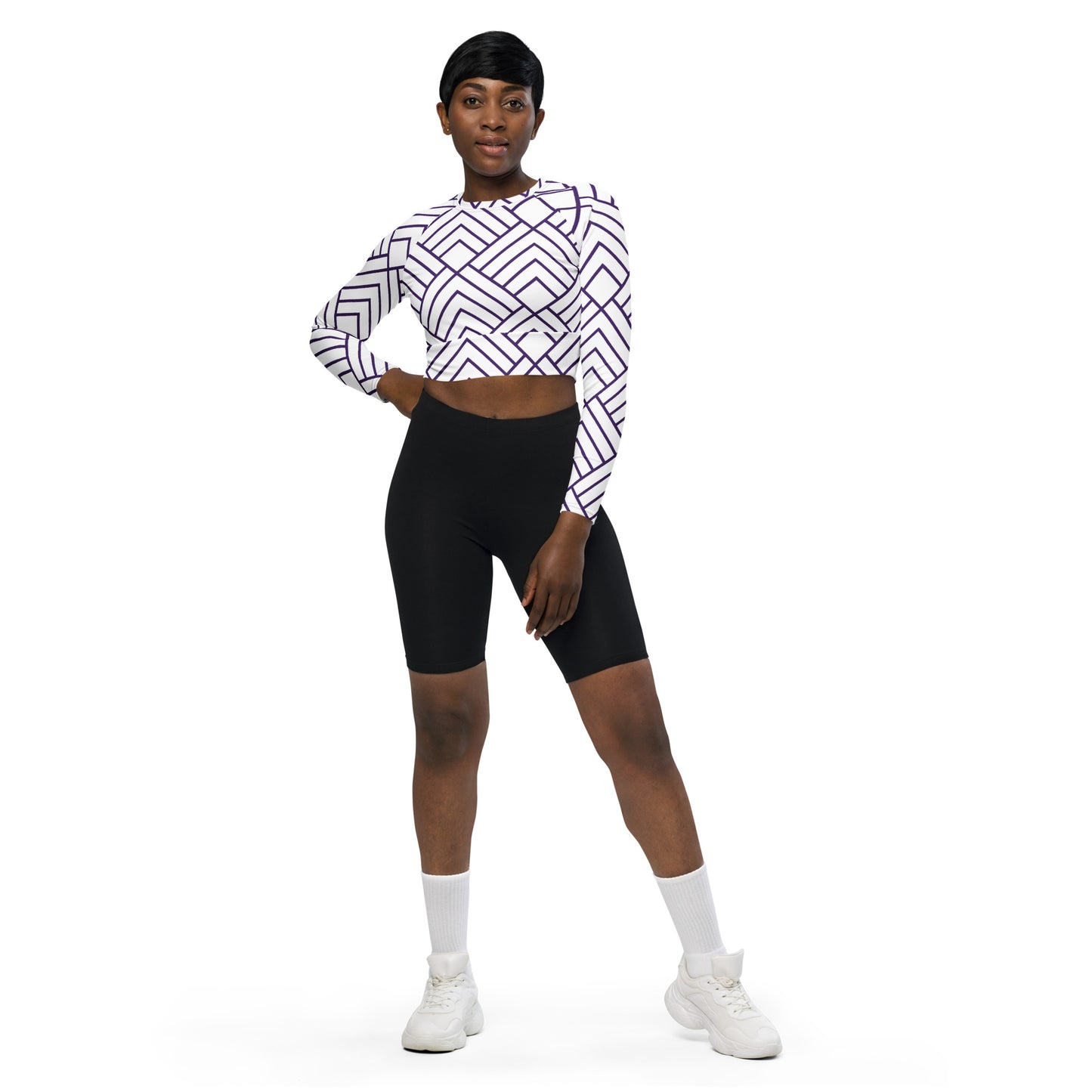 Purp long-sleeve crop top