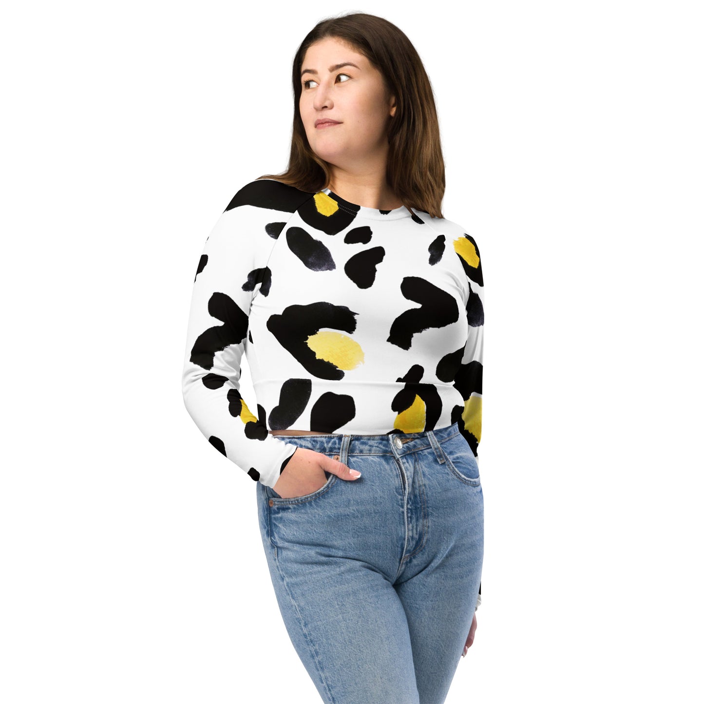 Contemporary Recycled long-sleeve crop top