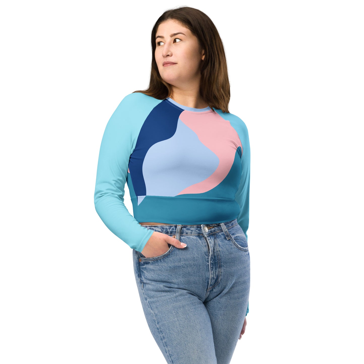 Columbia Blue Recycled long-sleeve crop top