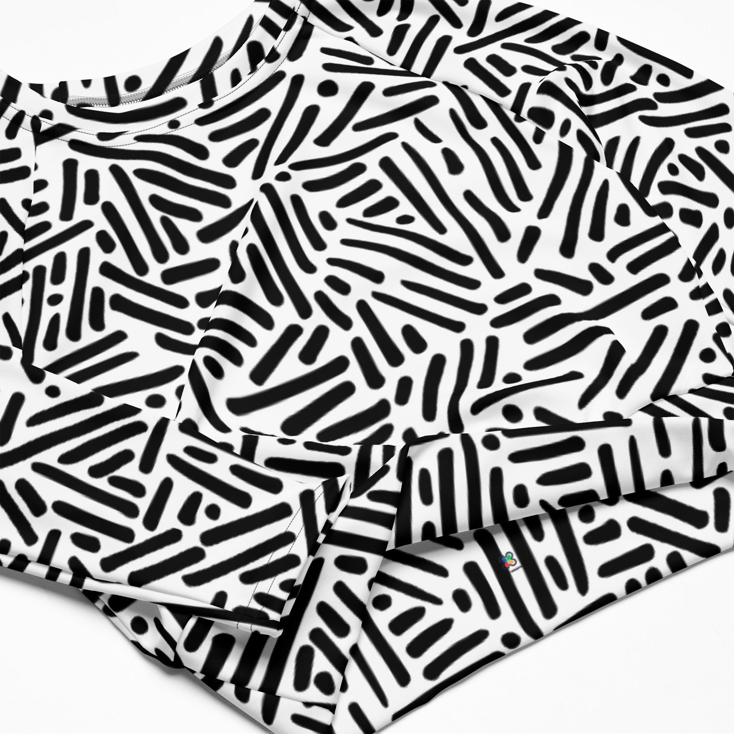 Zebra Recycled long-sleeve crop top