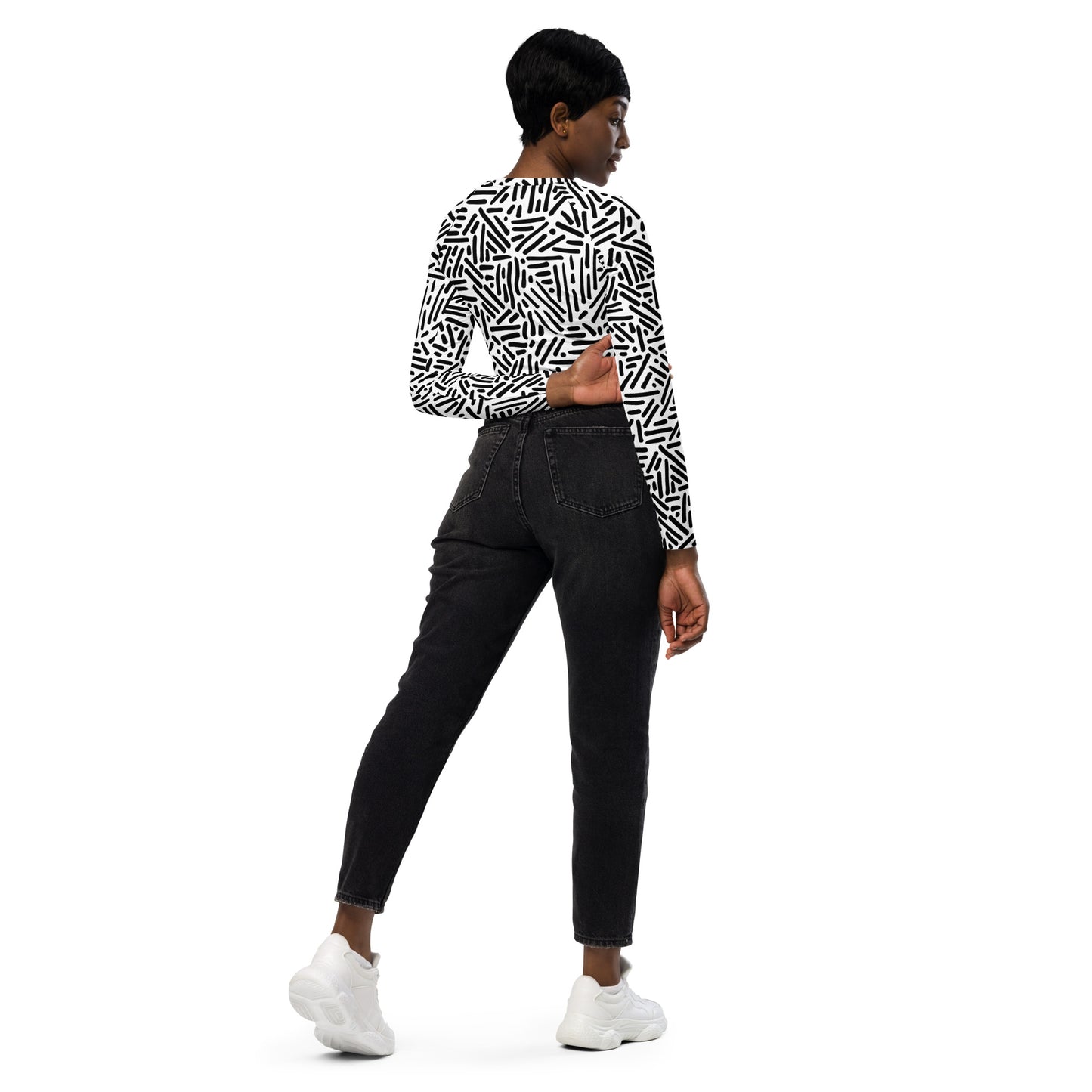 Zebra Recycled long-sleeve crop top