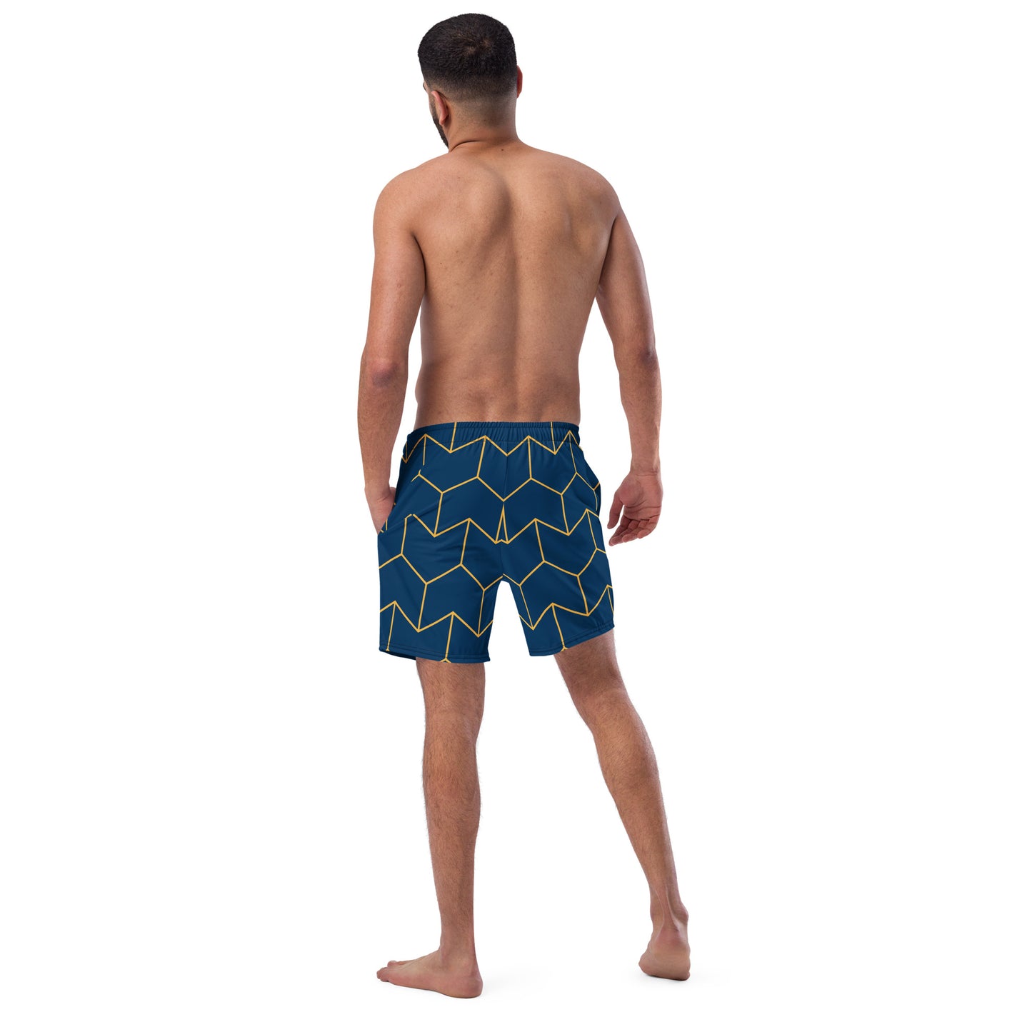 Geometric Dark Blue Men's swim trunks