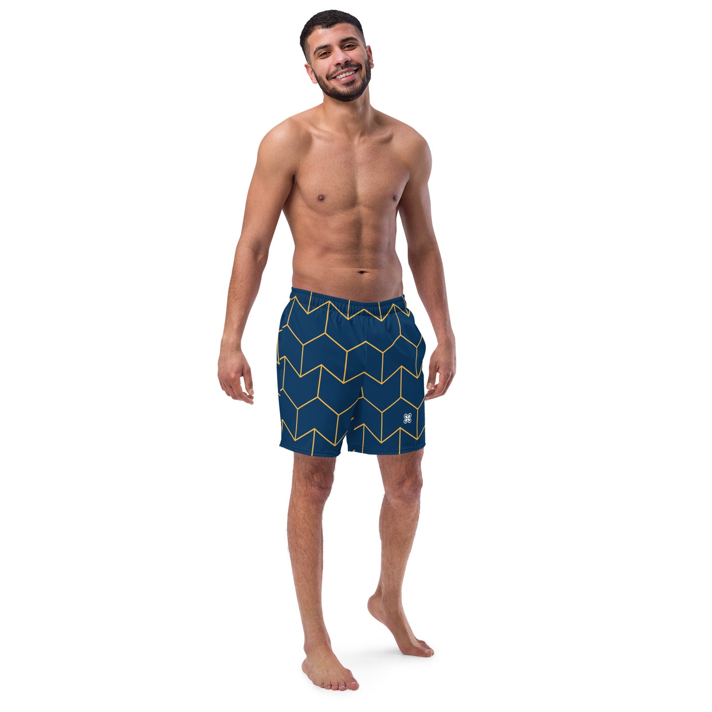 Geometric Dark Blue Men's swim trunks